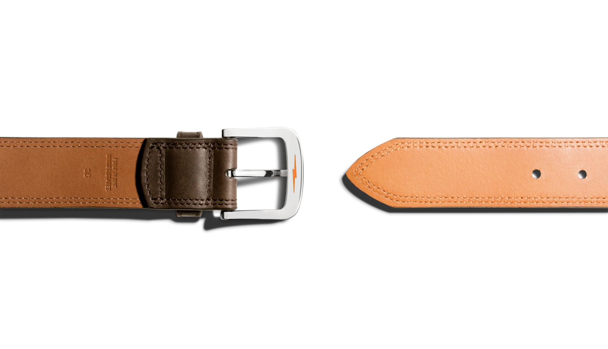1 1/2" Double Stitch Belt - Deep Brown - Image 2