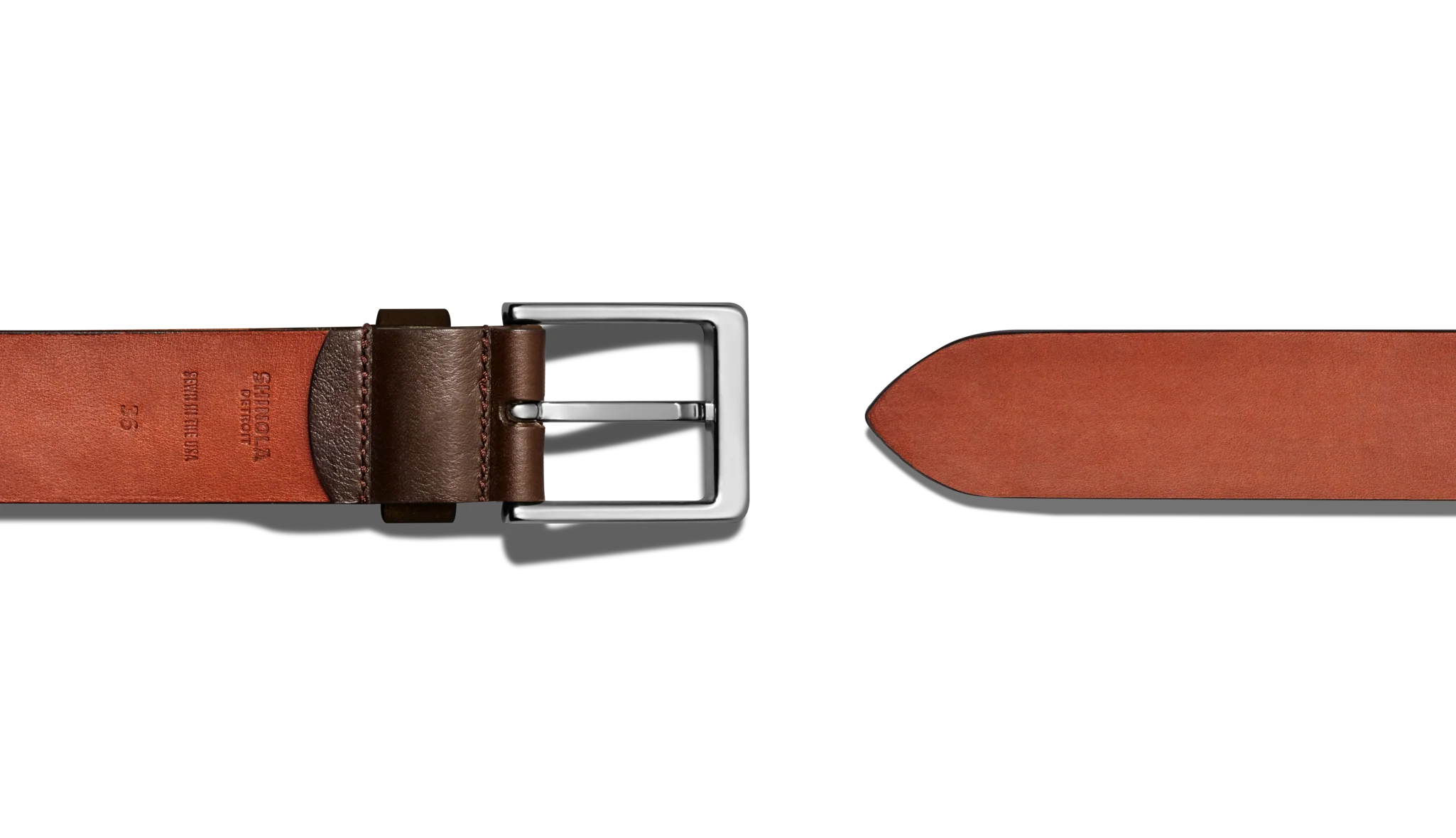 1 1/2" Lightning Bolt Keeper Belt - Deep Brown - Image 2