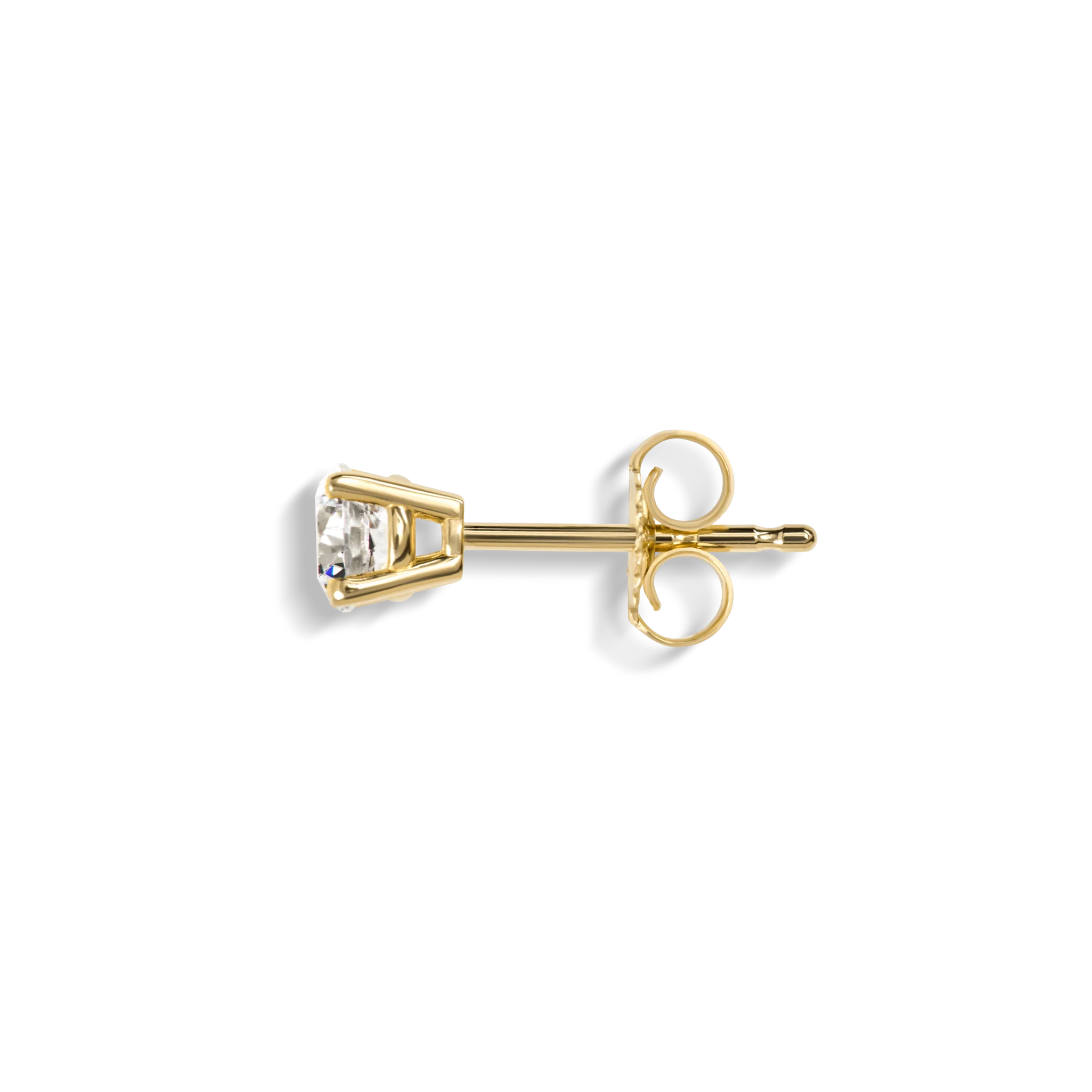 1/2 Carat Round Diamond Studs - Yellow Gold - Image 5