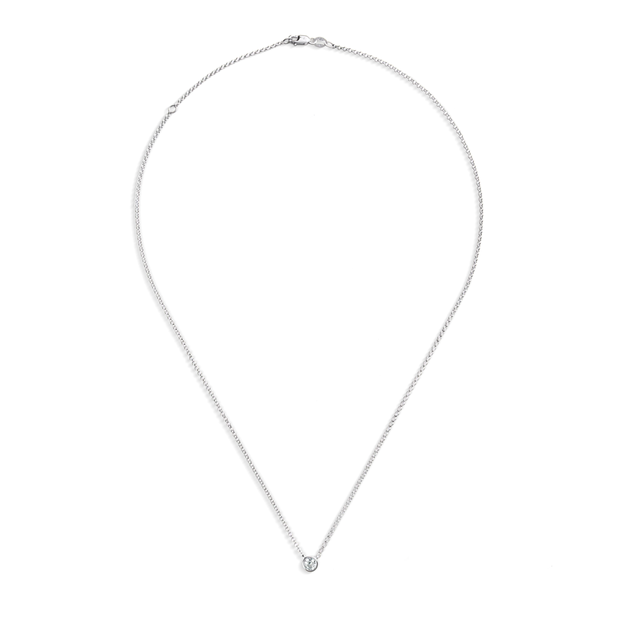 1/4 Carat Round Diamond Necklace - White Gold - Image 2