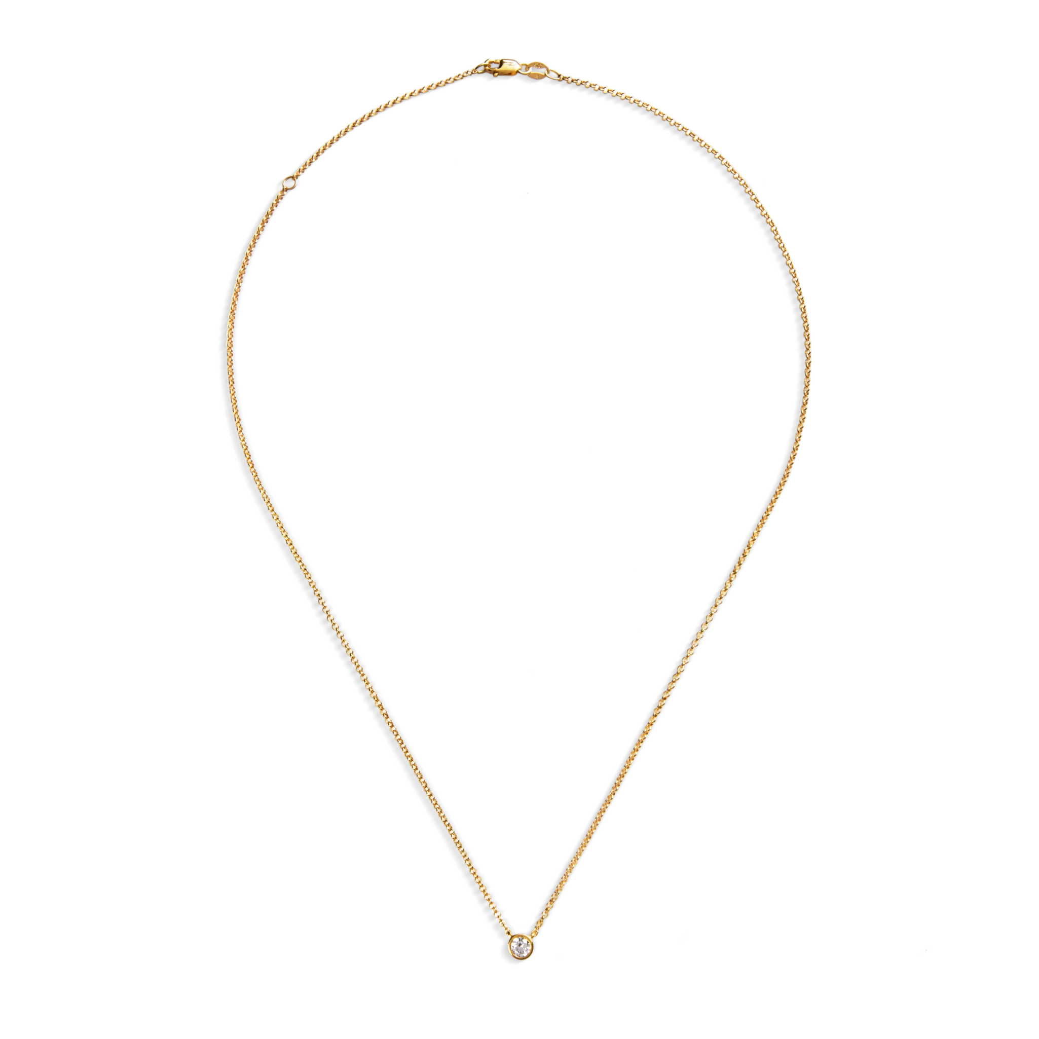 1/4 Carat Round Diamond Necklace - Yellow Gold - Image 3