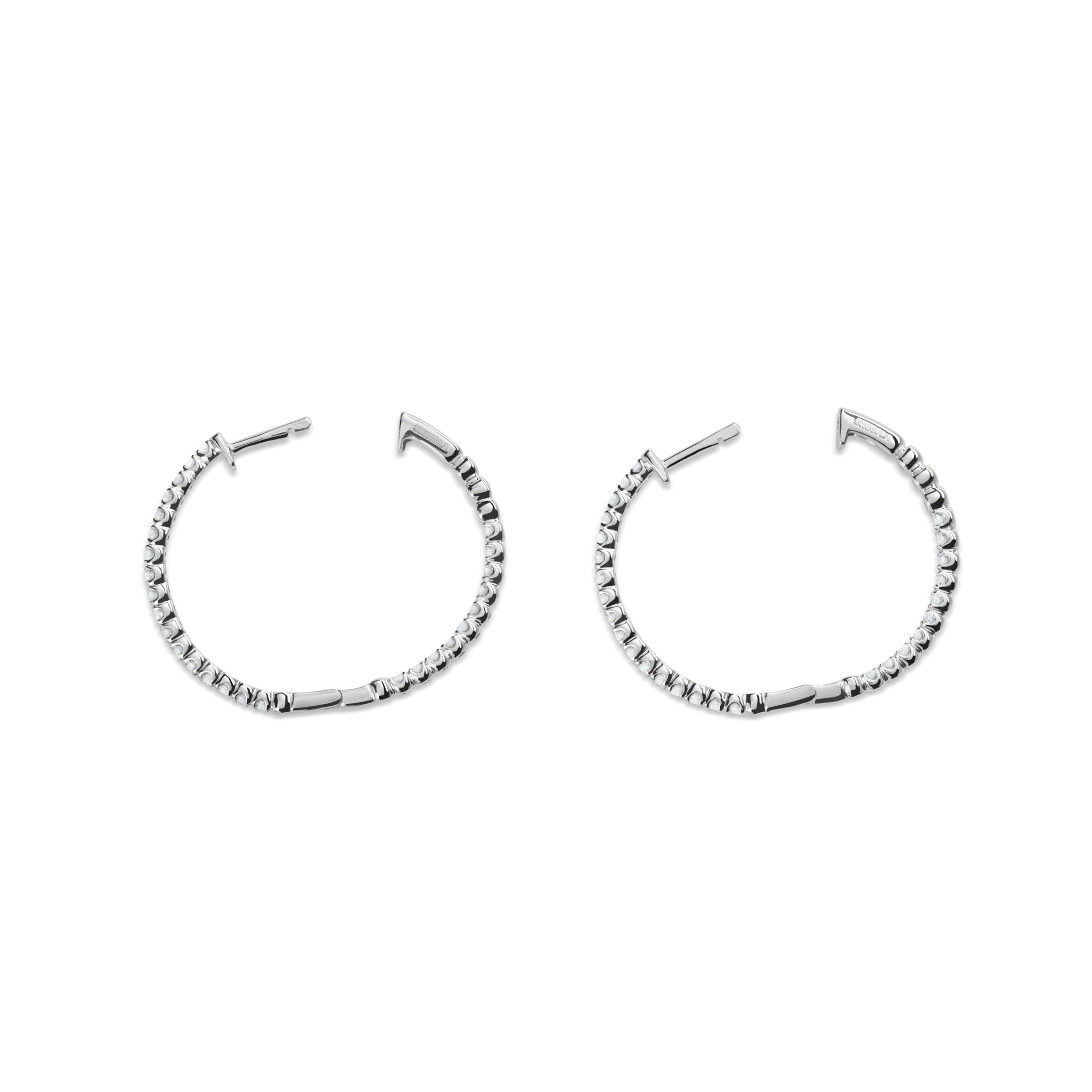 1 Carat Diamond Hoop Earrings - White Gold - Image 3