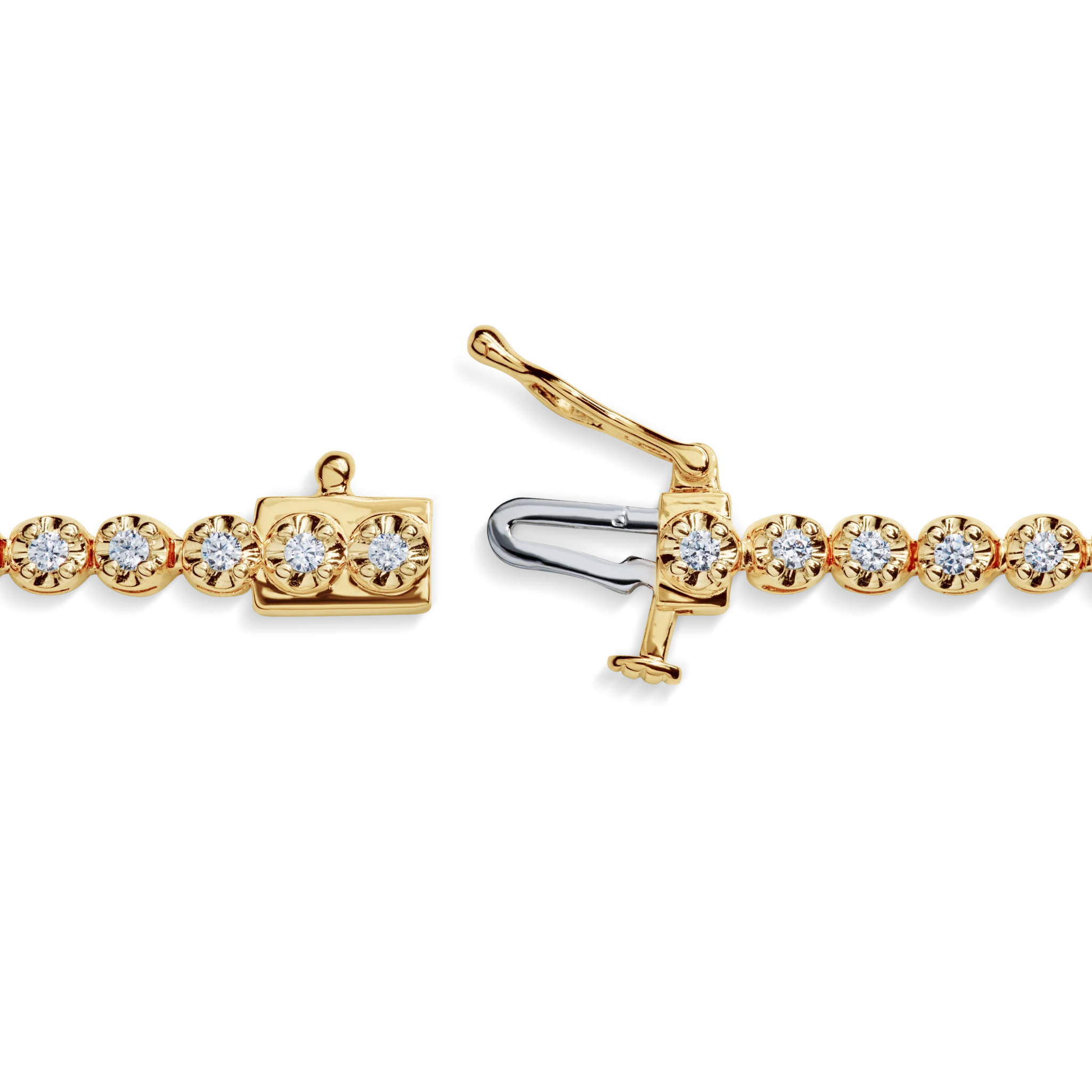 1 Carat 7" Diamond Tennis Bracelet - Yellow Gold - Image 3