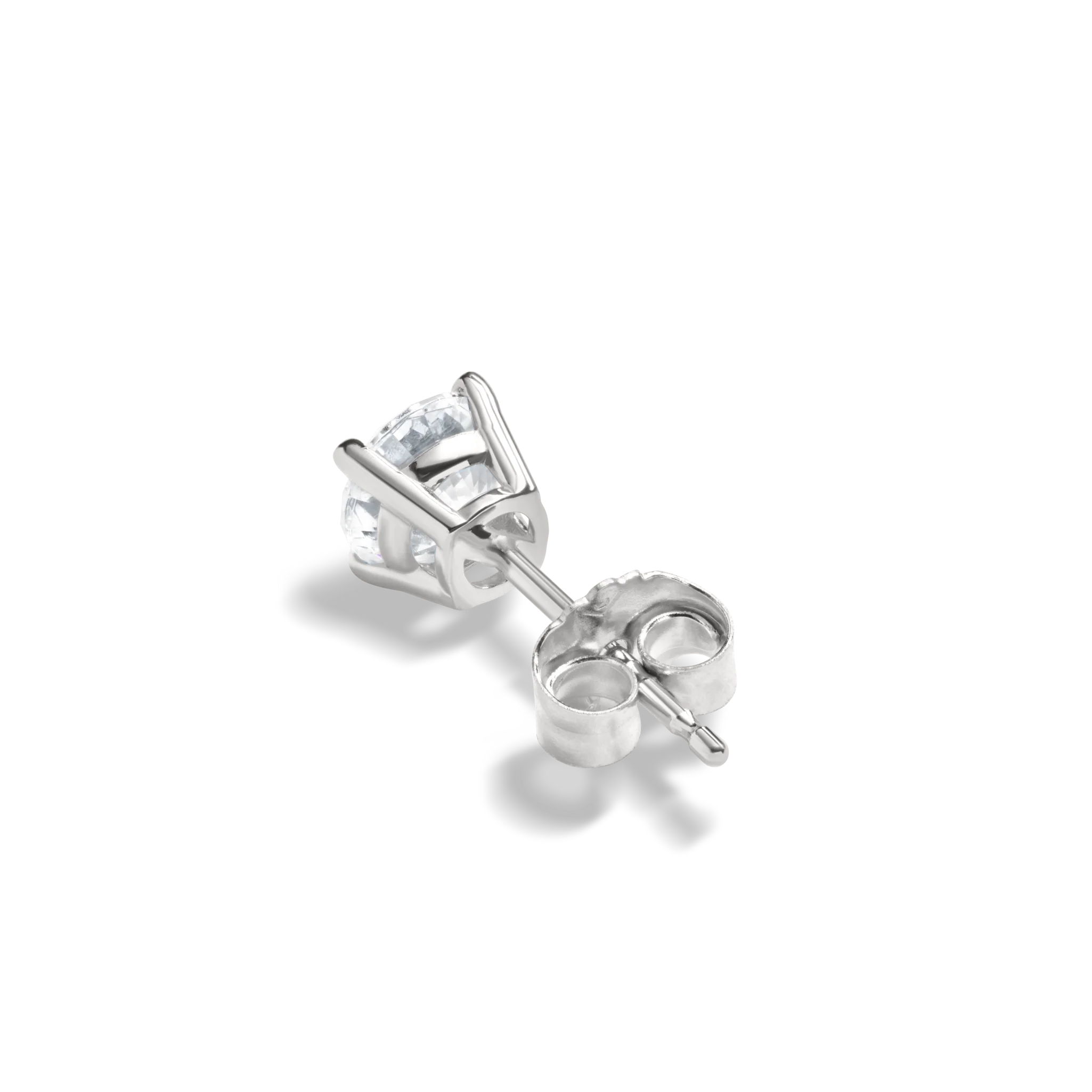 1 Carat Round Diamond Studs - White Gold - Image 4