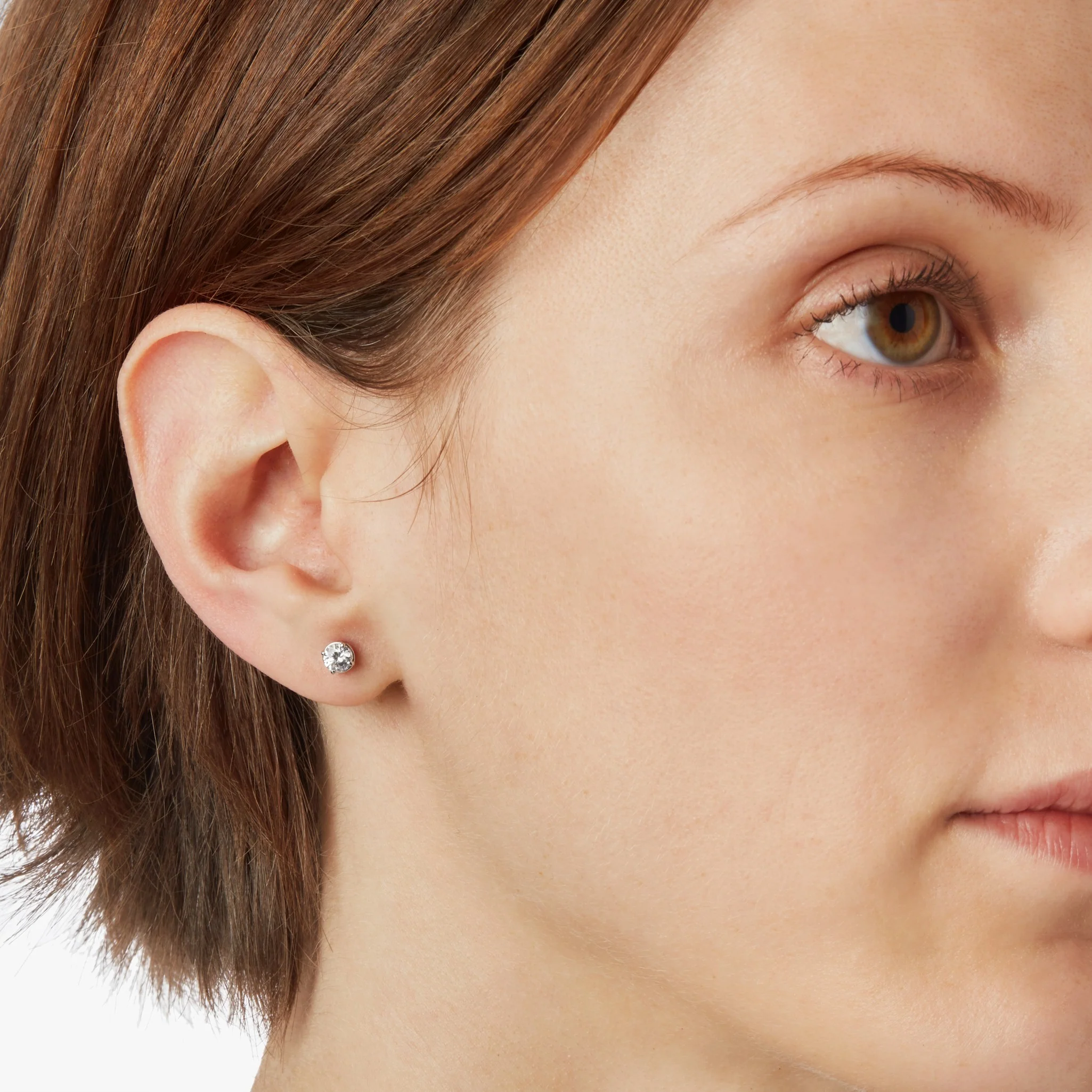 1 Carat Round Diamond Studs - White Gold - Image 5