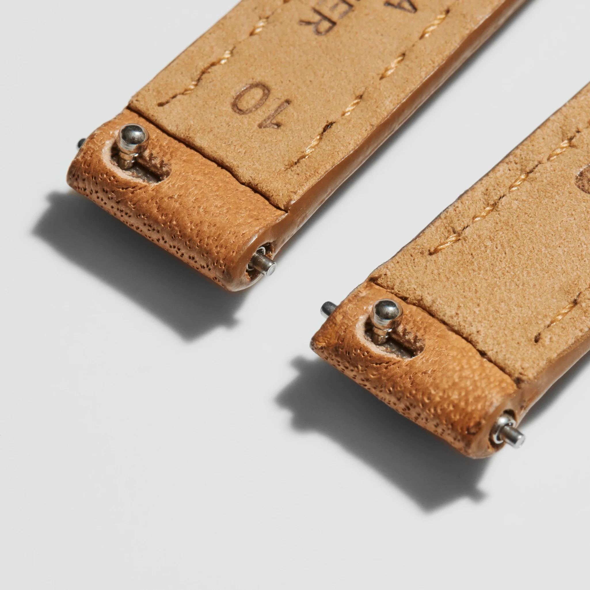 10mm Bourbon Leather Watch Strap - Bourbon - Image 3
