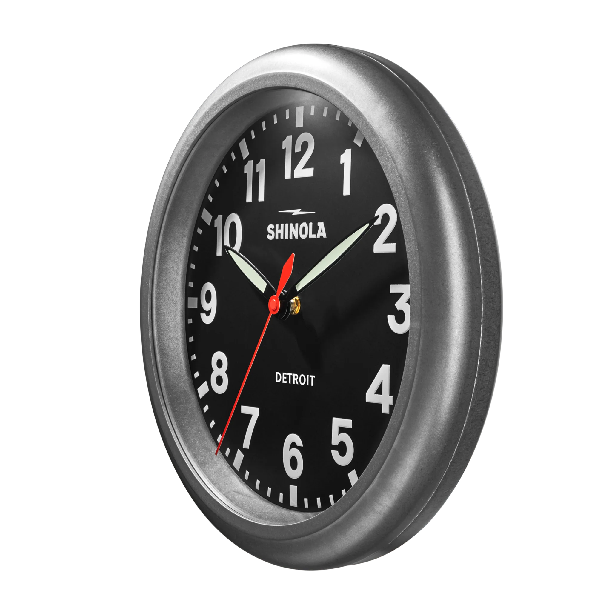 14" Runwell Clock - Tumbled Zinc/Black - Image 3