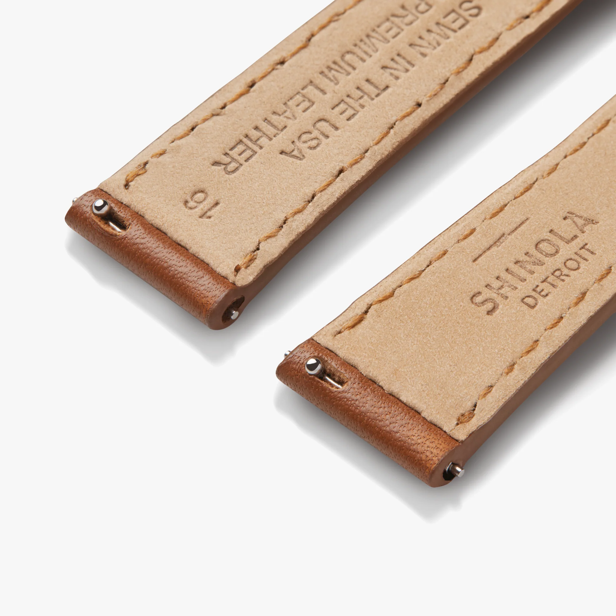 16mm Leather Watch Strap - Tan - Image 3
