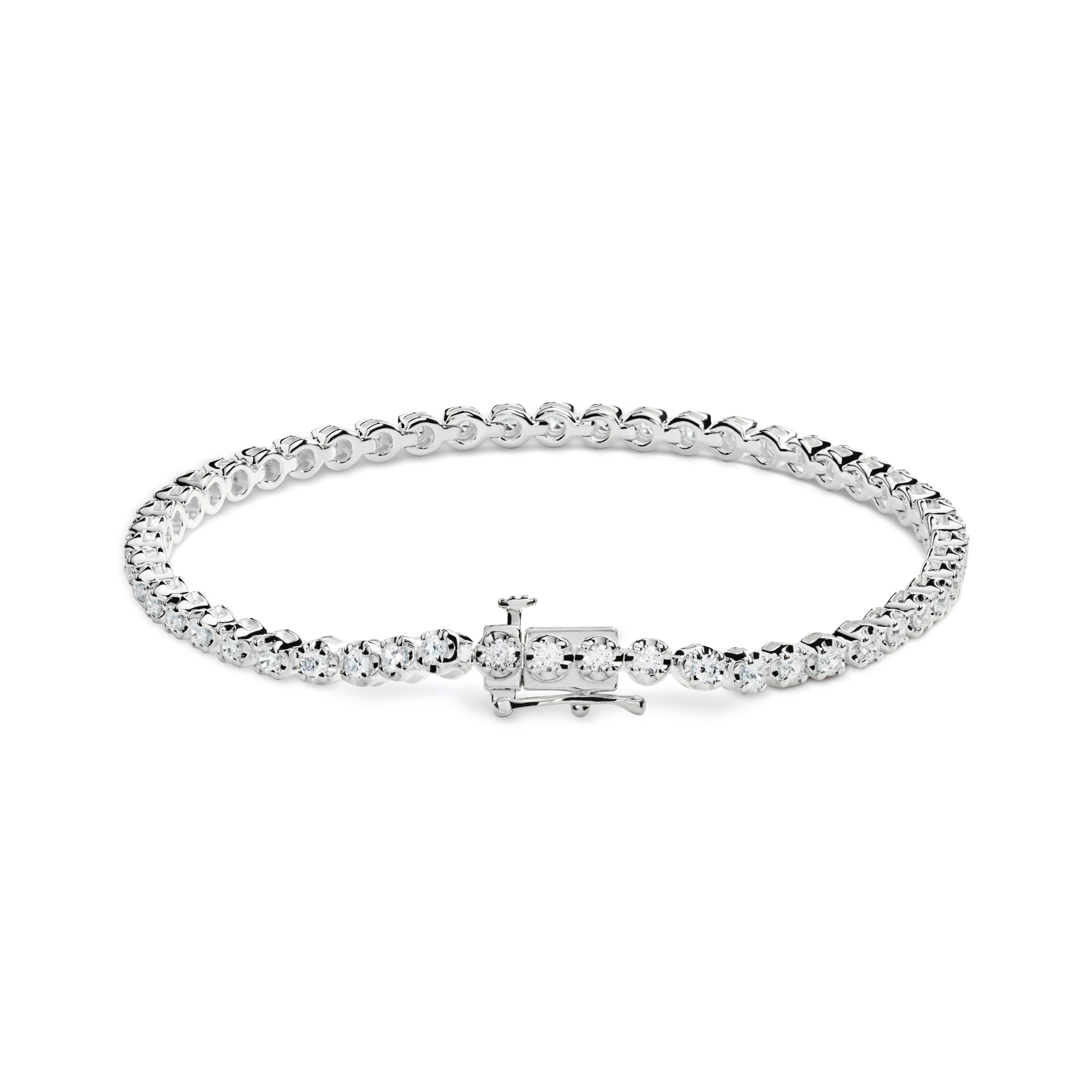 2 Carat 7" Diamond Tennis Bracelet - White Gold - Image 3