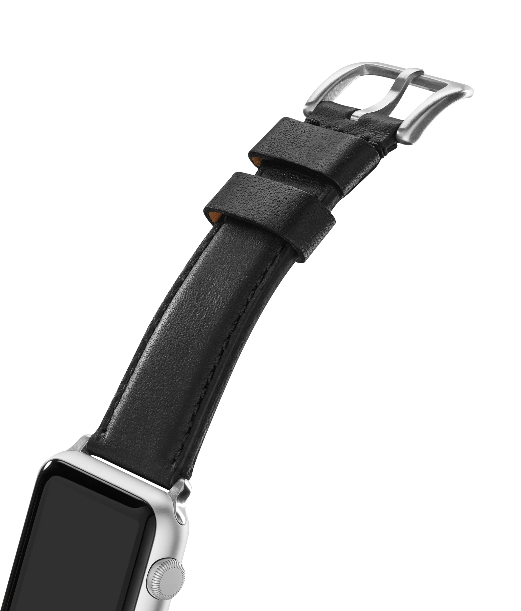 20mm Black Leather Apple Watch Strap - Black - Image 3