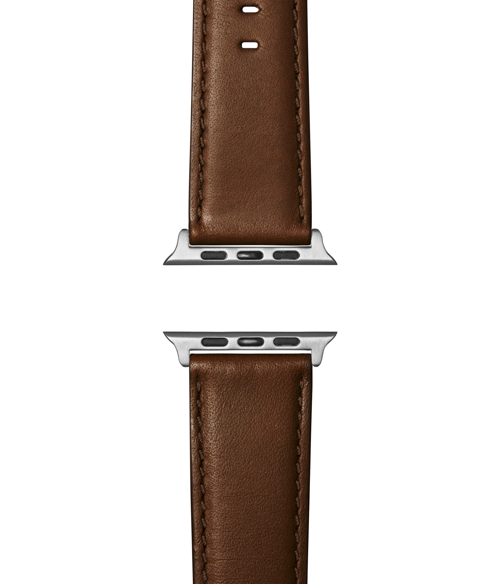 20mm Black Leather Apple Watch Strap - Black - Image 5