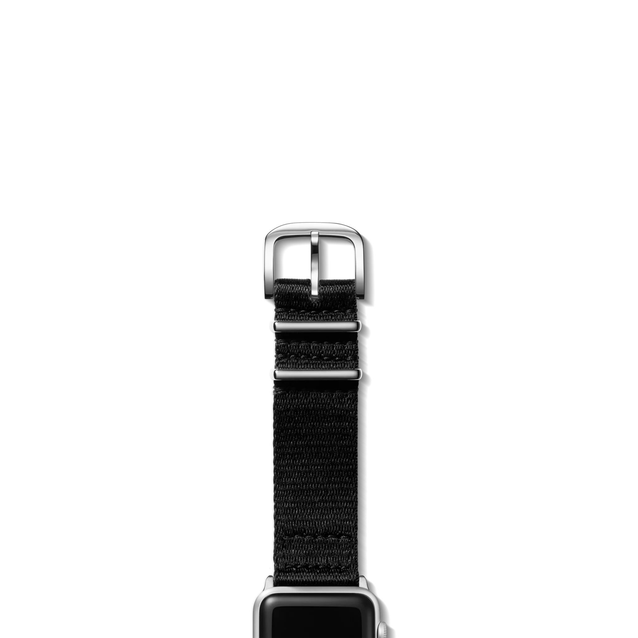 20mm Black Split Nylon Apple Watch Strap - Black - Image 5