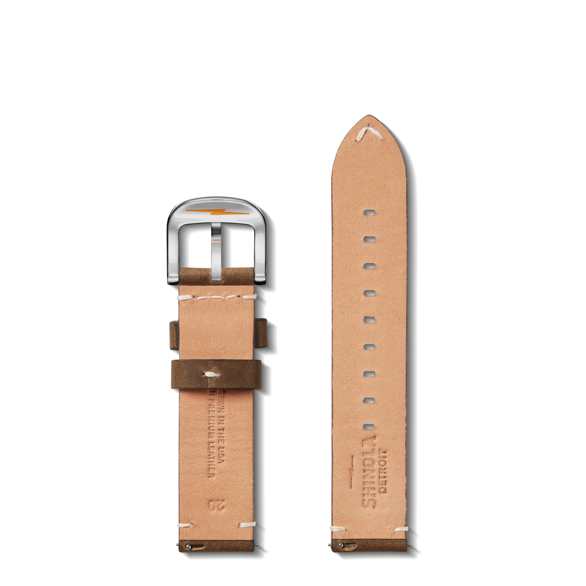 20mm British Tan Leather Watch Strap - British Tan - Image 2
