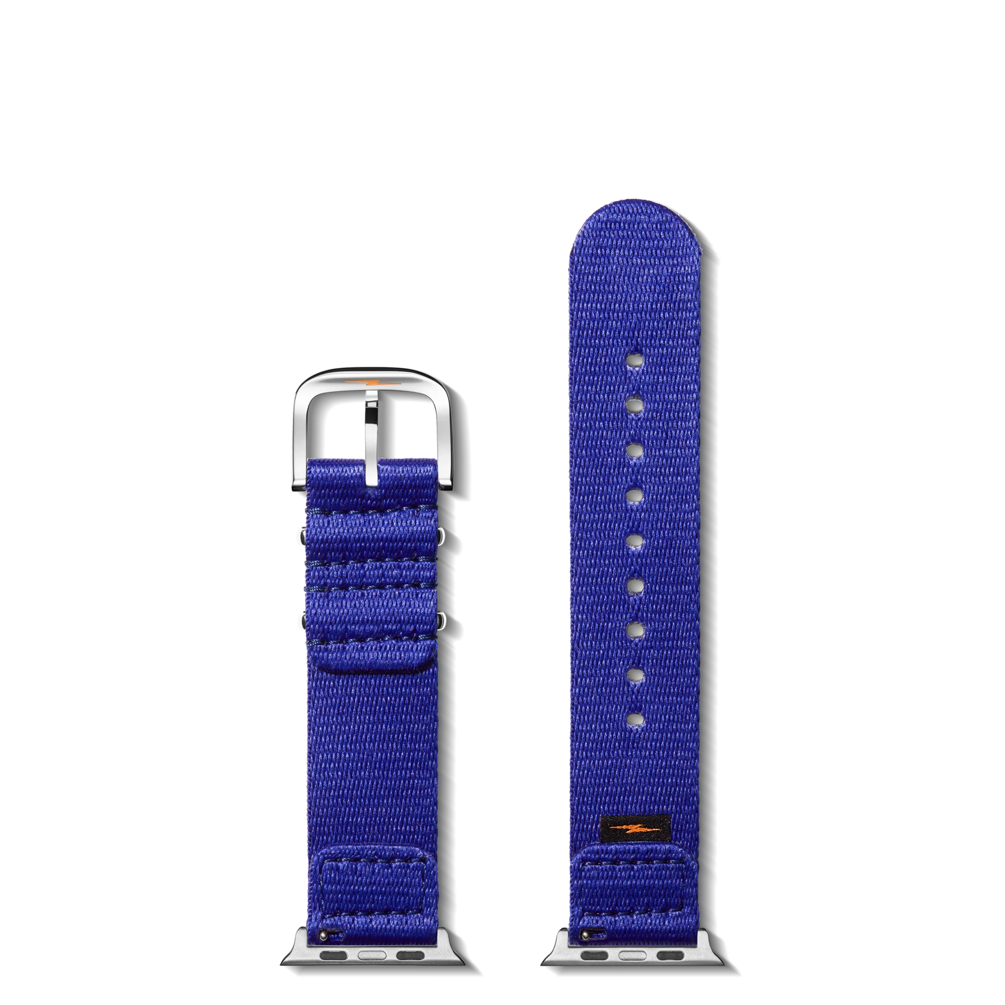20mm Cobalt Blue Split Nylon Apple Watch Strap - Cobalt - Image 2