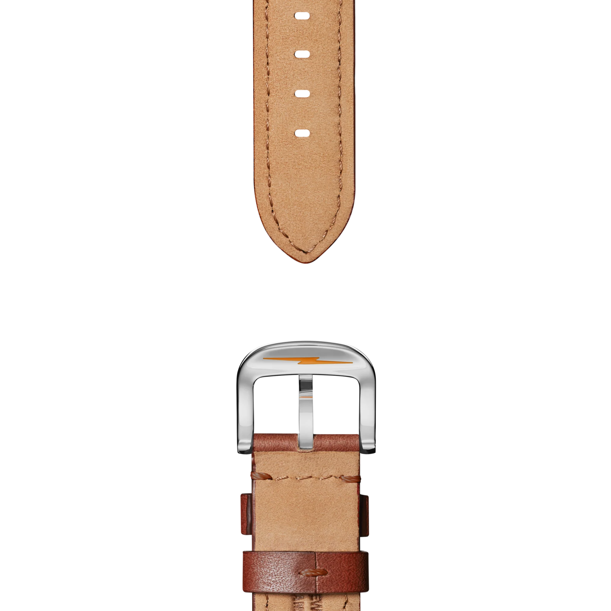 20mm Dark Cognac Leather Watch Strap - Dark Cognac - Image 2