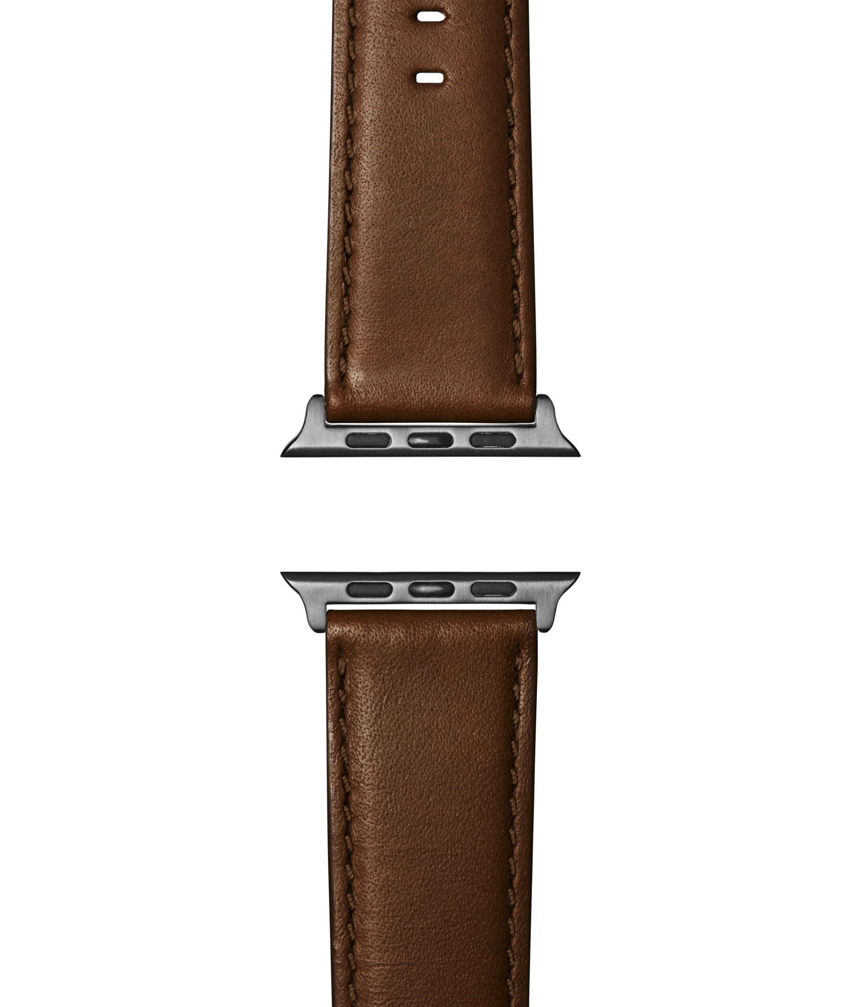 20mm Dark Nut Brown Leather Apple Watch Strap - Dark Nut Brown - Image 2