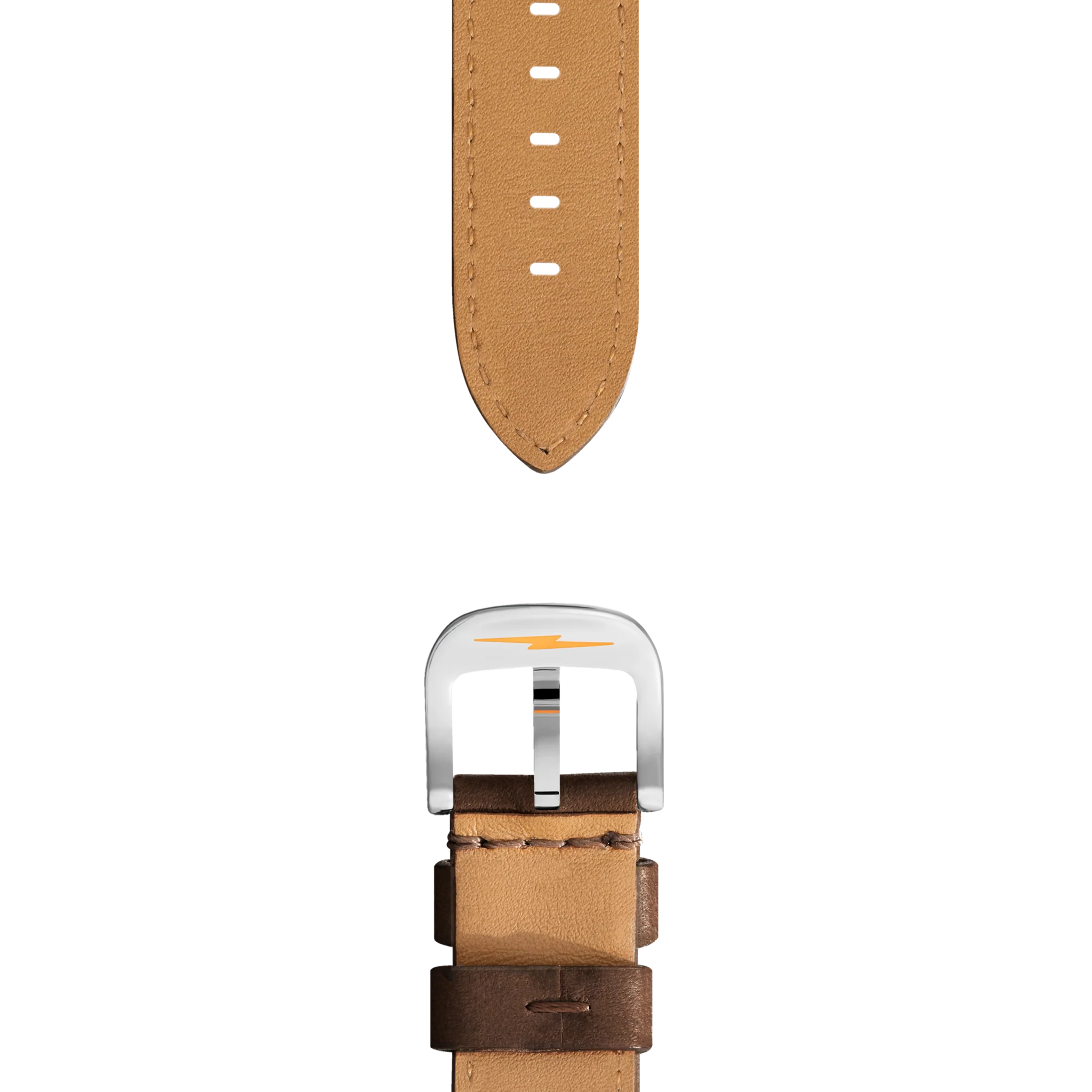 20mm Dark Nut Brown Leather Watch Strap - Dark Nut Brown - Image 2