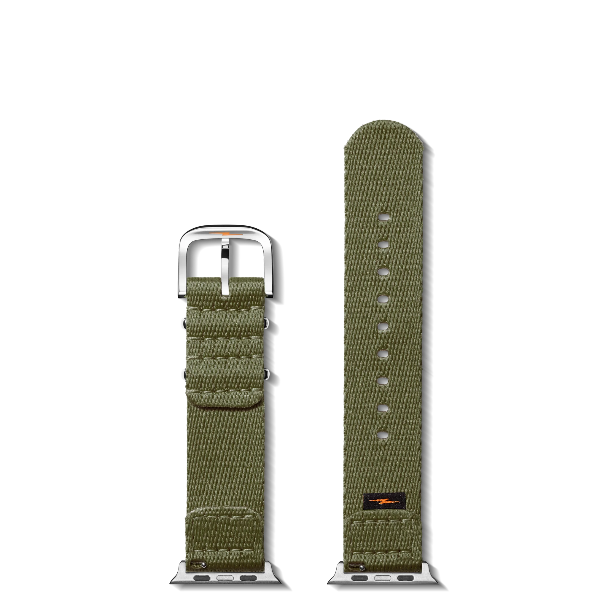 20mm Khaki Split Nylon Apple Watch Strap - Khaki - Image 2