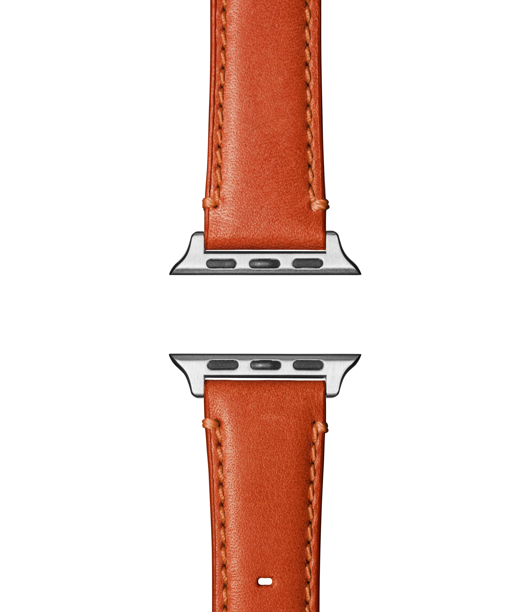 20mm Orange Leather Apple Watch Strap - Orange - Image 2