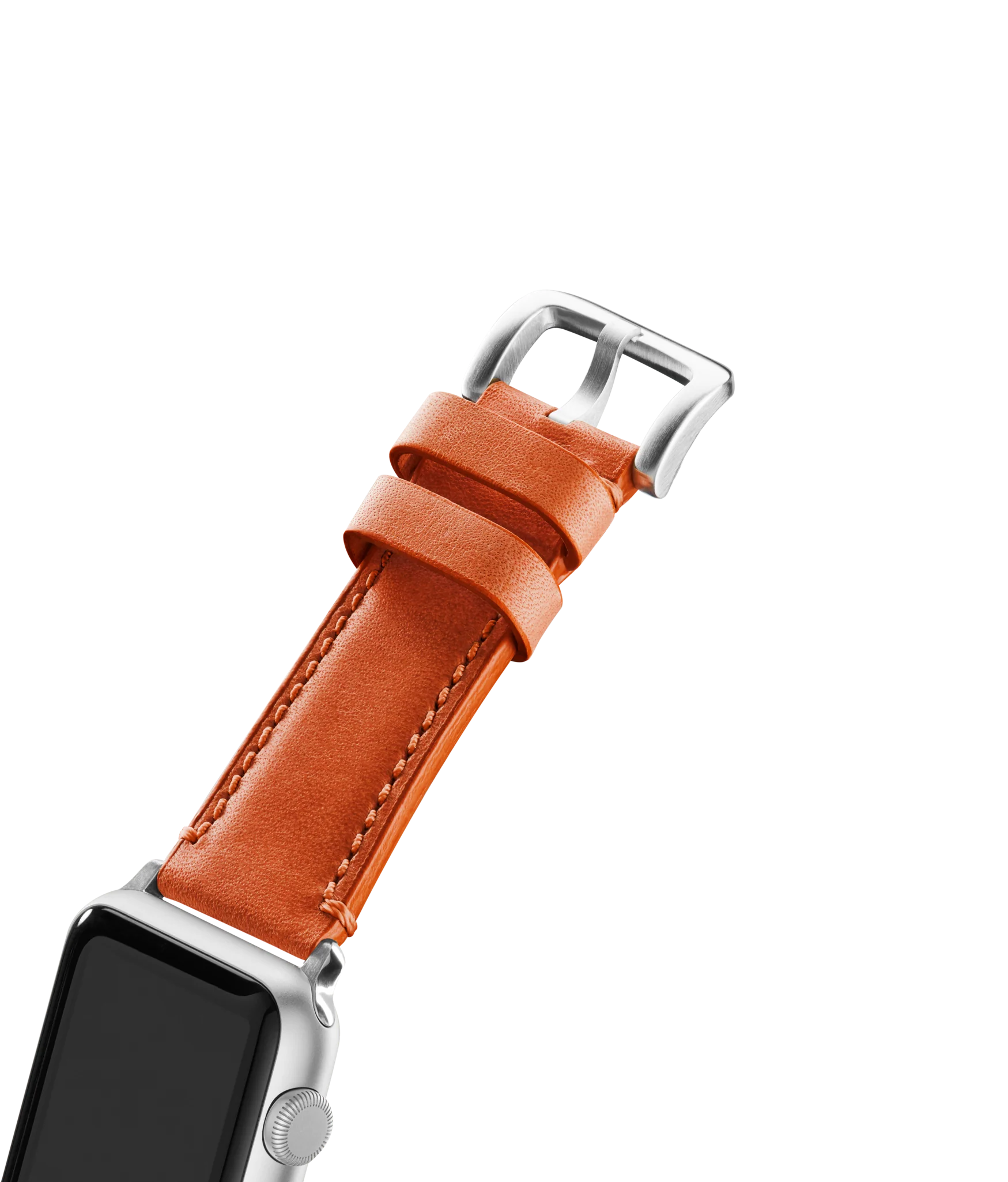 20mm Orange Leather Apple Watch Strap - Orange - Image 3