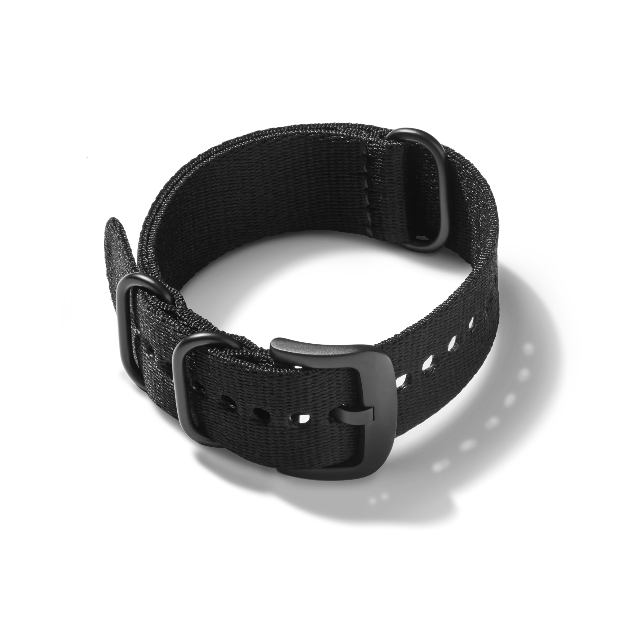24mm Black G10 Nylon Watch Strap - Black - Image 2