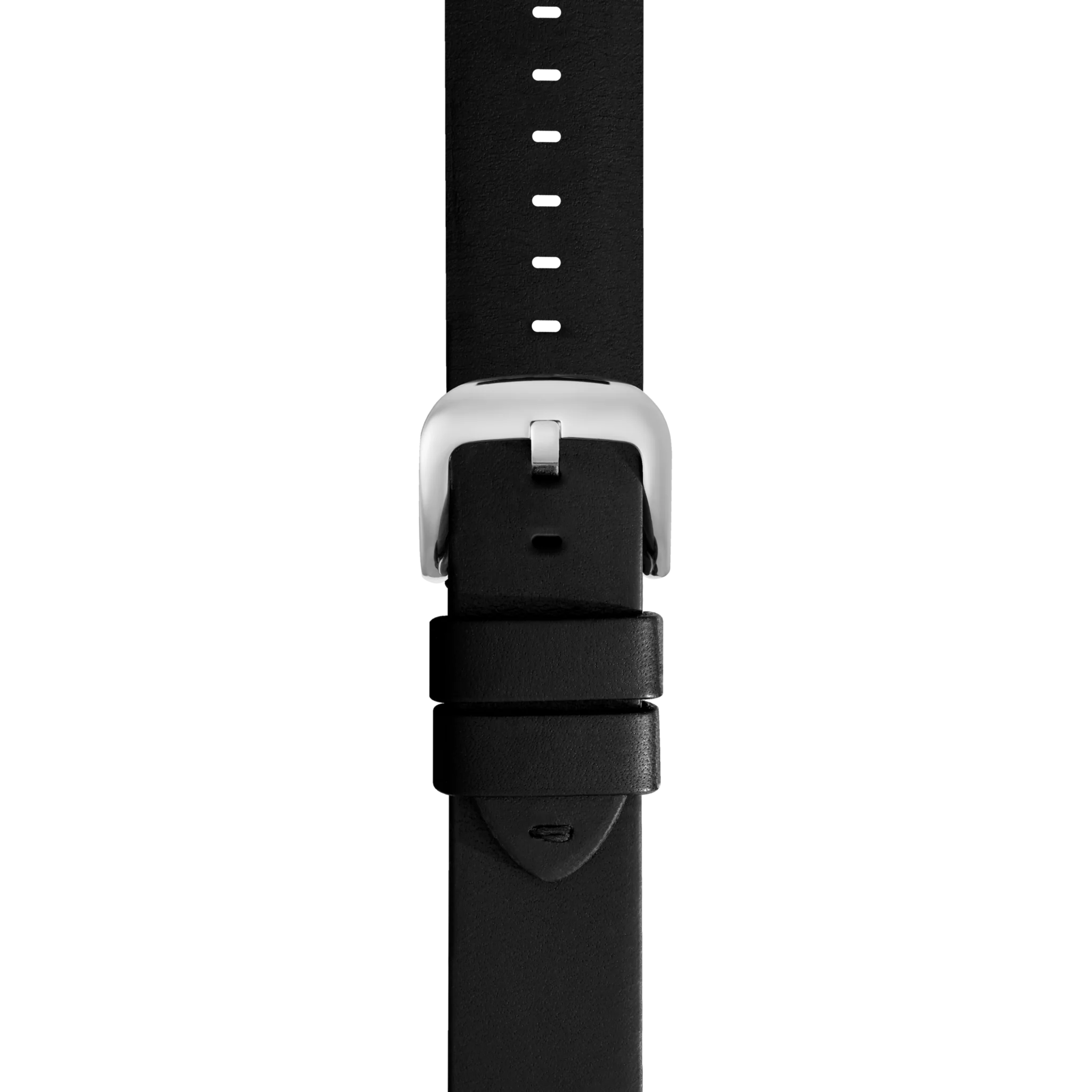 24mm Black Leather Watch Strap  - Black - Image 3