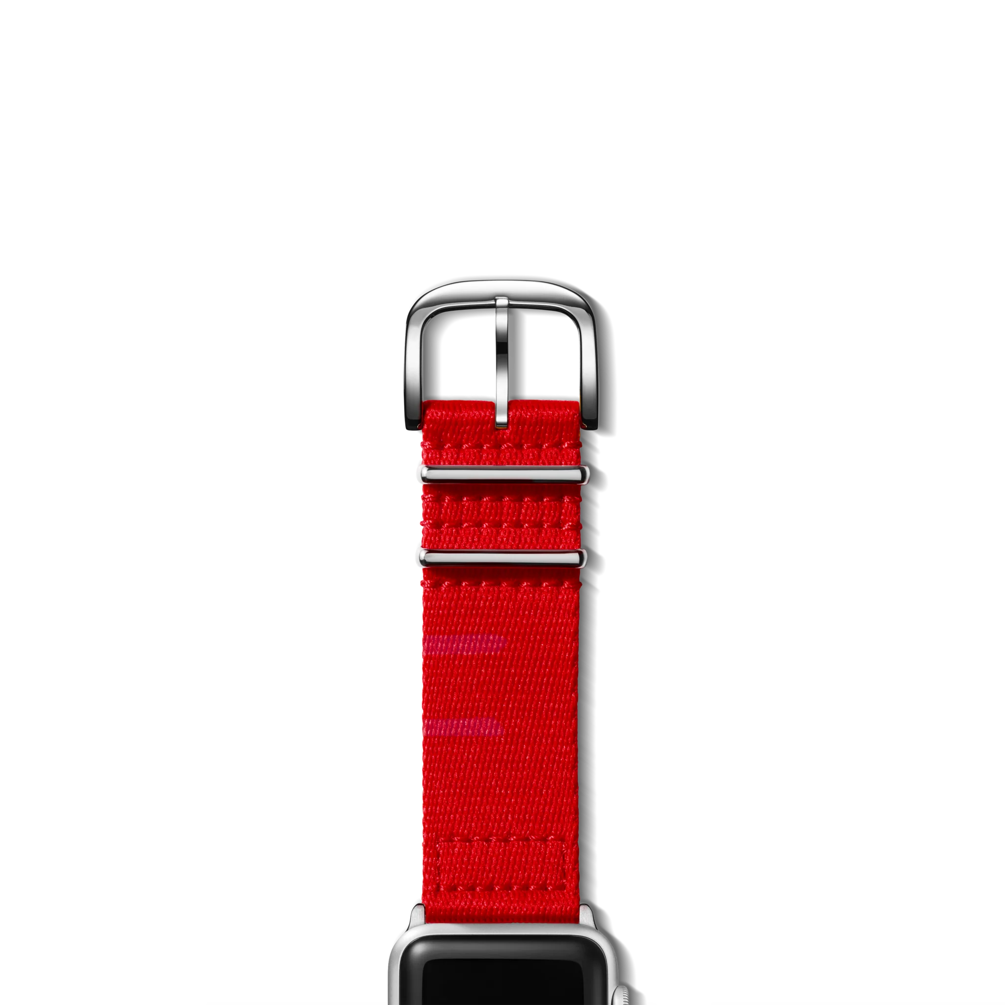 24mm Red Split Nylon Apple Watch Strap - Red - Image 2
