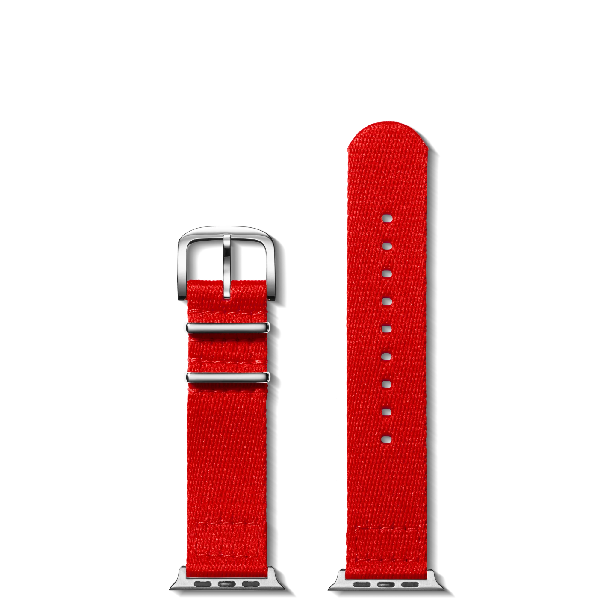 24mm Red Split Nylon Apple Watch Strap - Red - Image 4