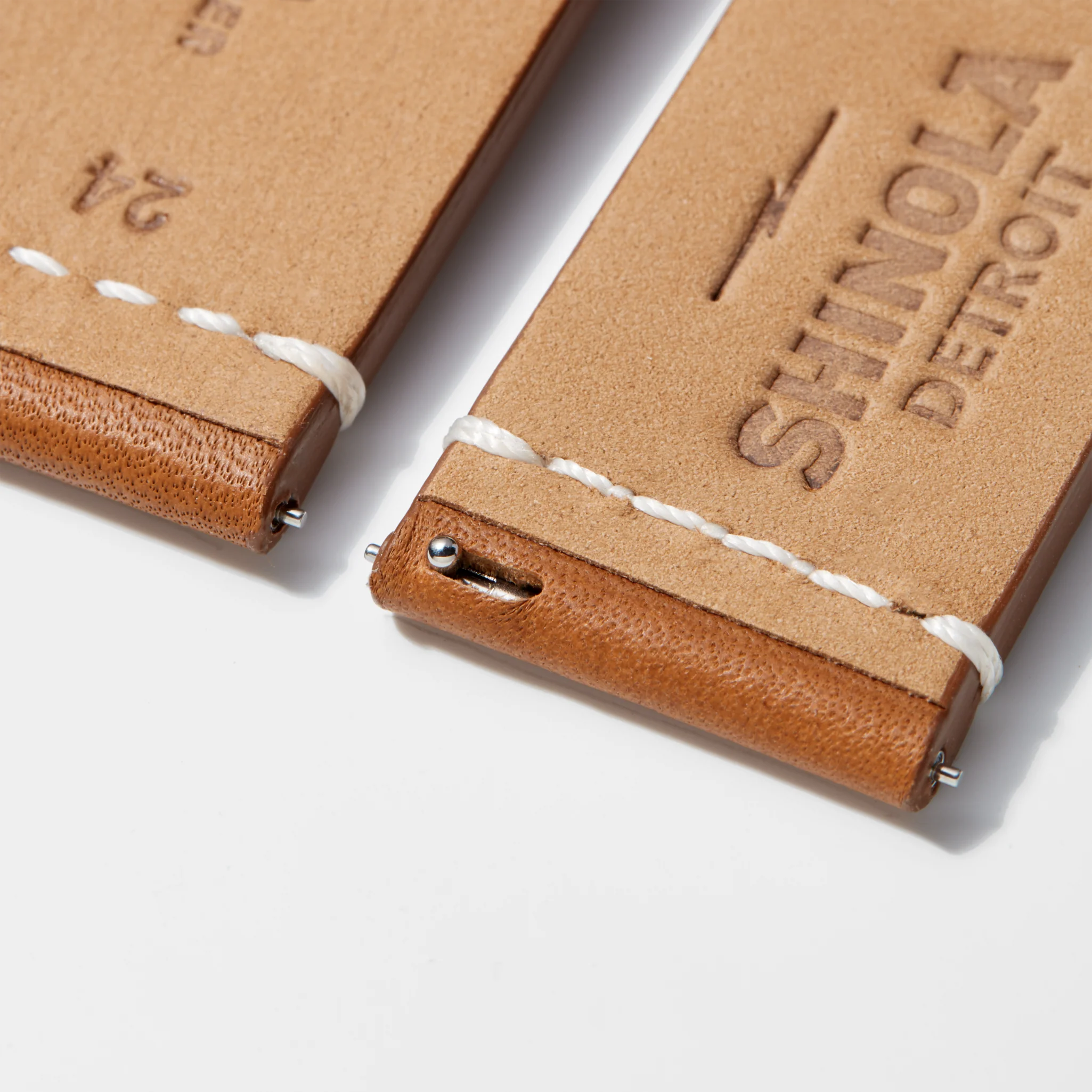 24mm Tan Leather Watch Strap - Tan - Image 3