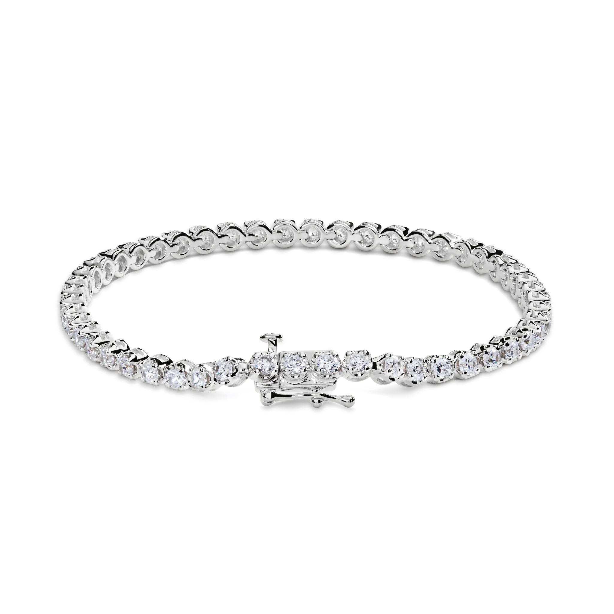 3 Carat 7" Diamond Tennis Bracelet - White Gold - Image 3