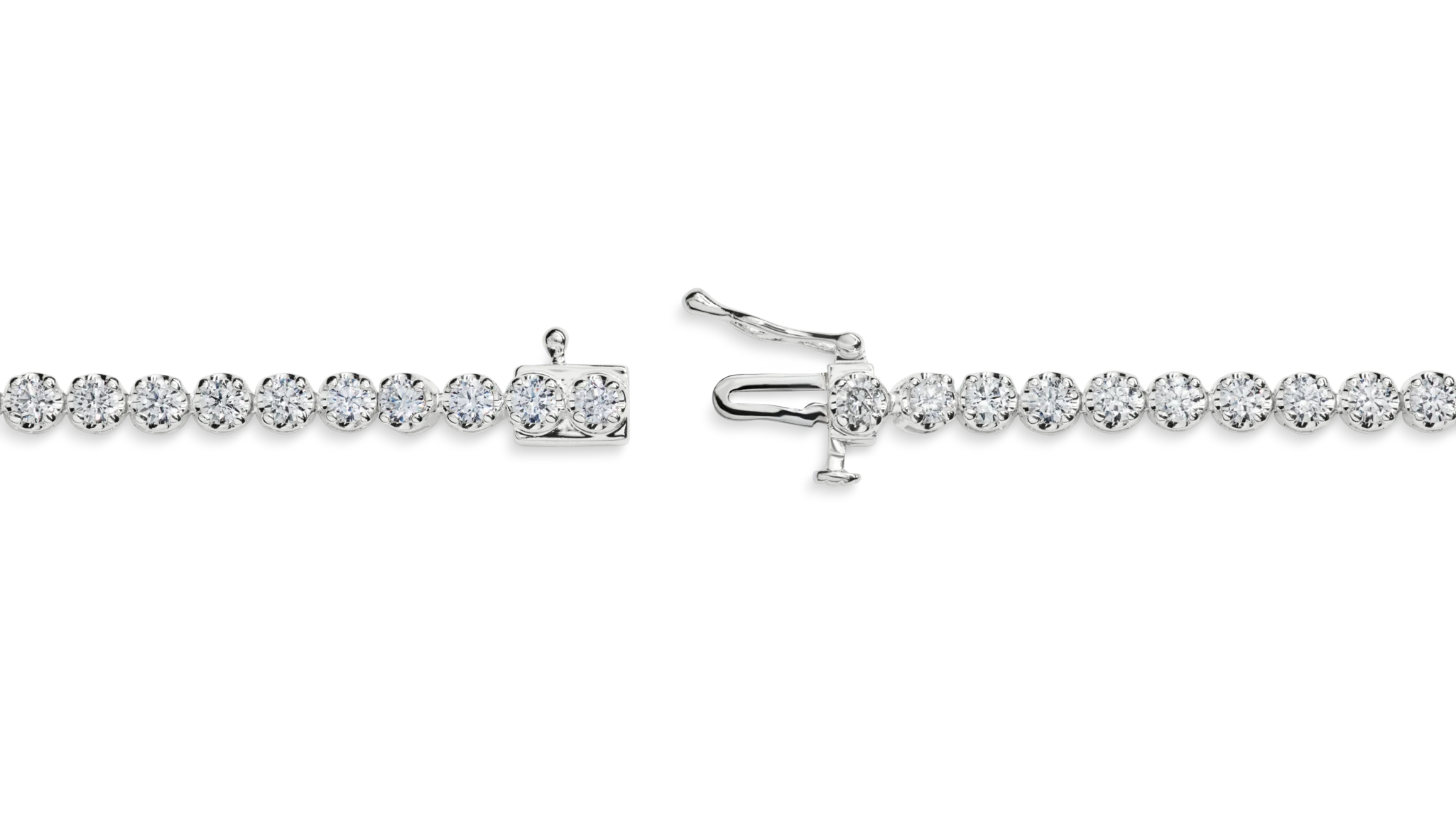 3 Carat 7" Diamond Tennis Bracelet - White Gold - Image 4