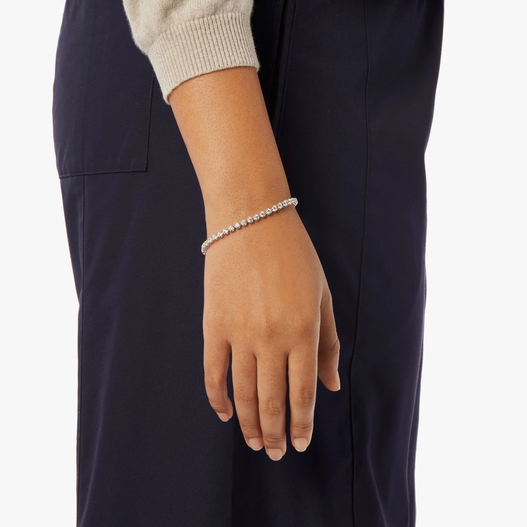 4 Carat 7" Diamond Tennis Bracelet - White Gold - Image 2