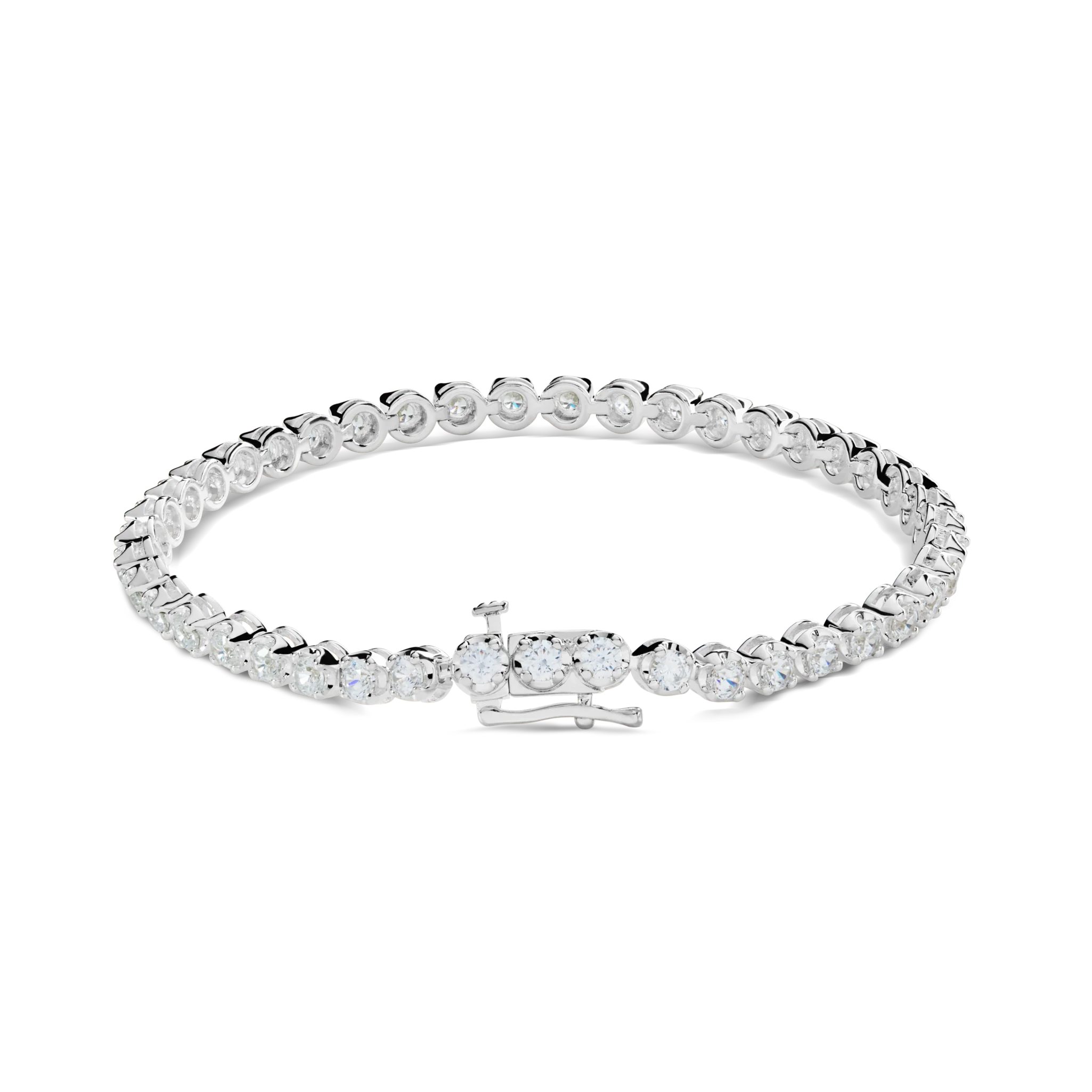 4 Carat 7" Diamond Tennis Bracelet - White Gold - Image 3