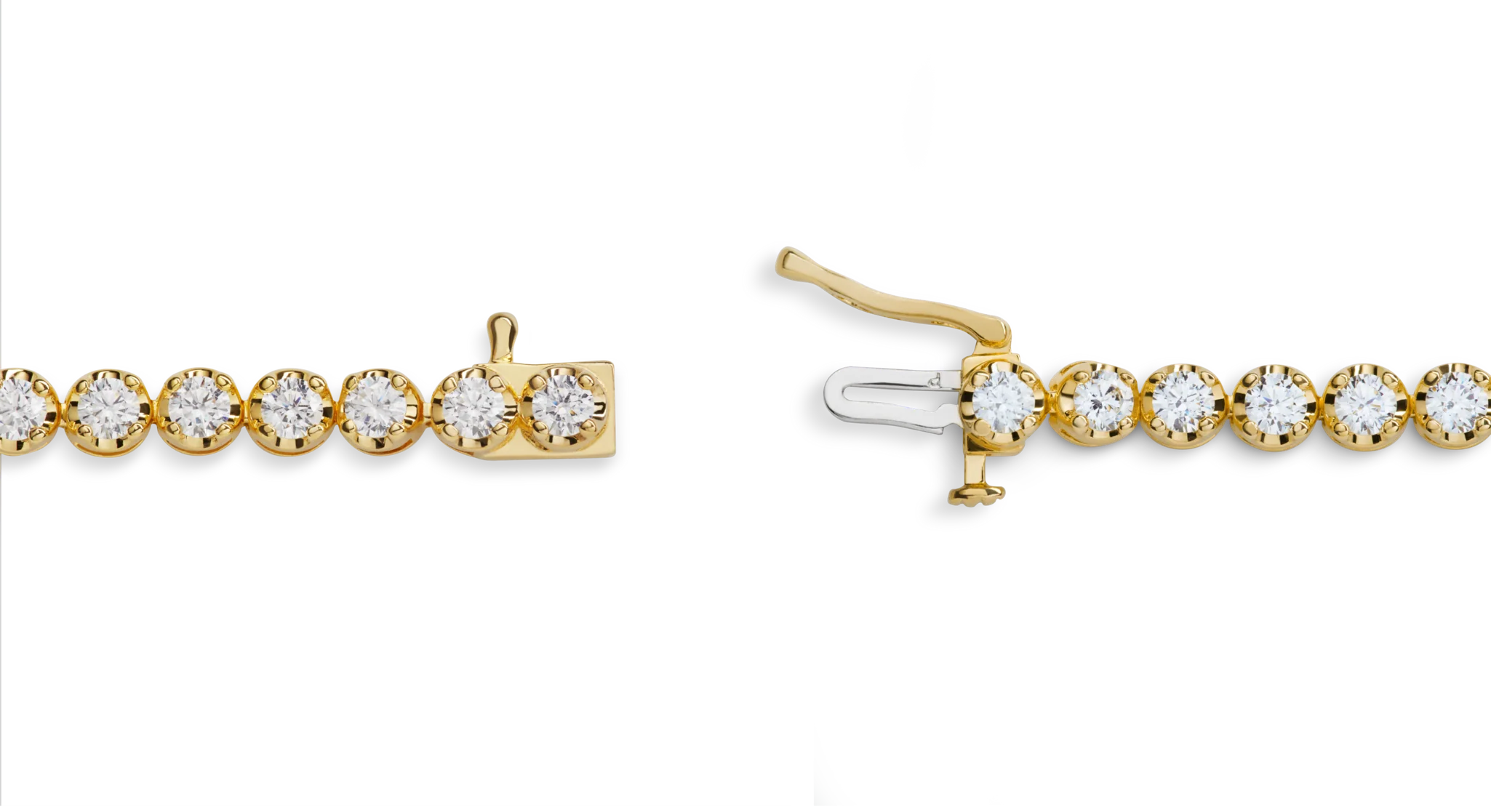 4 Carat 7" Diamond Tennis Bracelet - Yellow Gold - Image 4