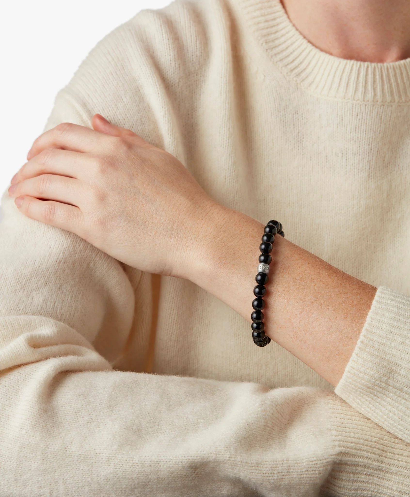 8mm Beaded Onyx Bracelet - Onyx - Image 4