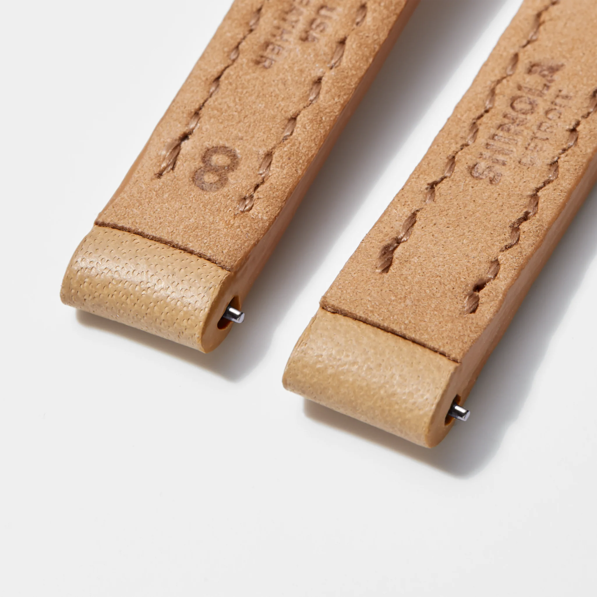 8mm Natural Leather Watch Strap - Natural - Image 3