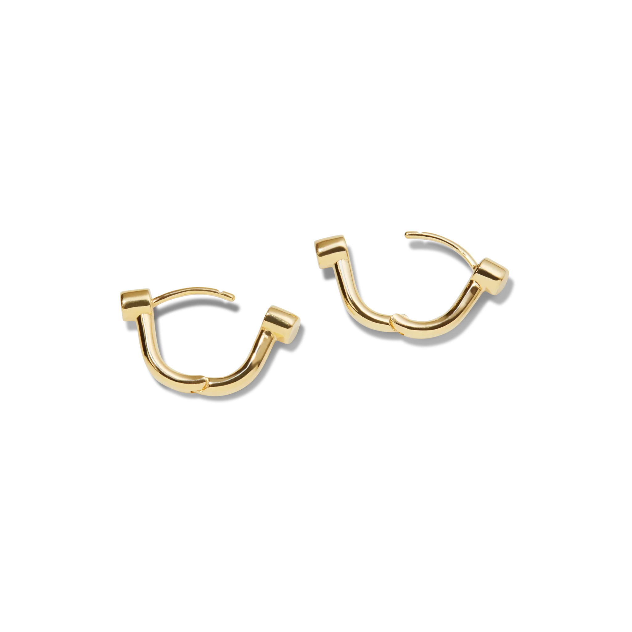 Bike Lock Huggie Earrings - Yellow Gold - Image 4