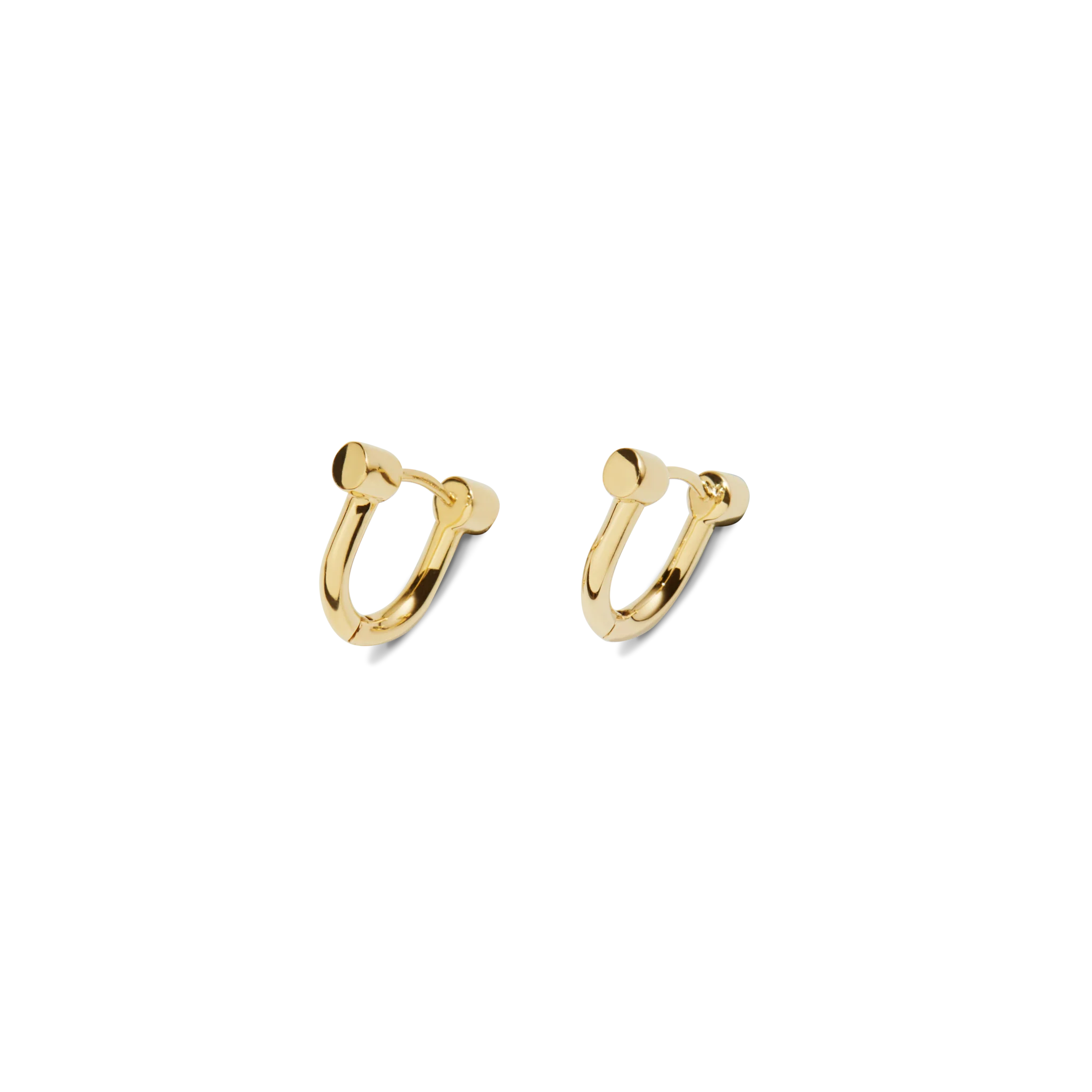 Bike Lock Huggie Earrings - Yellow Gold - Image 5