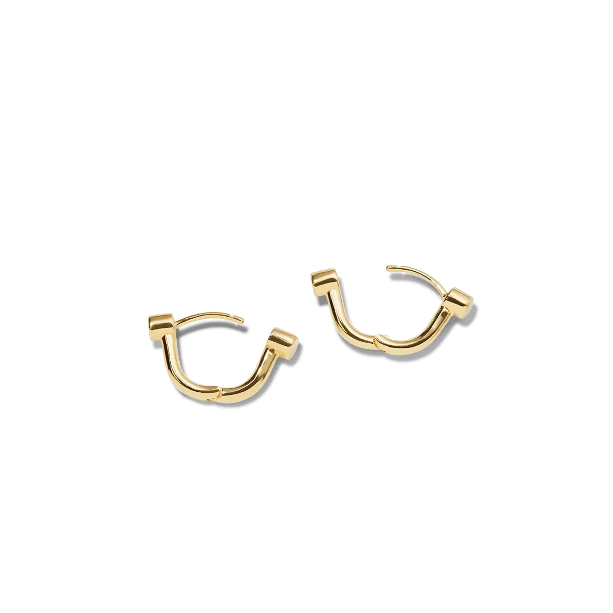 Bike Lock Huggie Earrings - Yellow Gold - Image 7