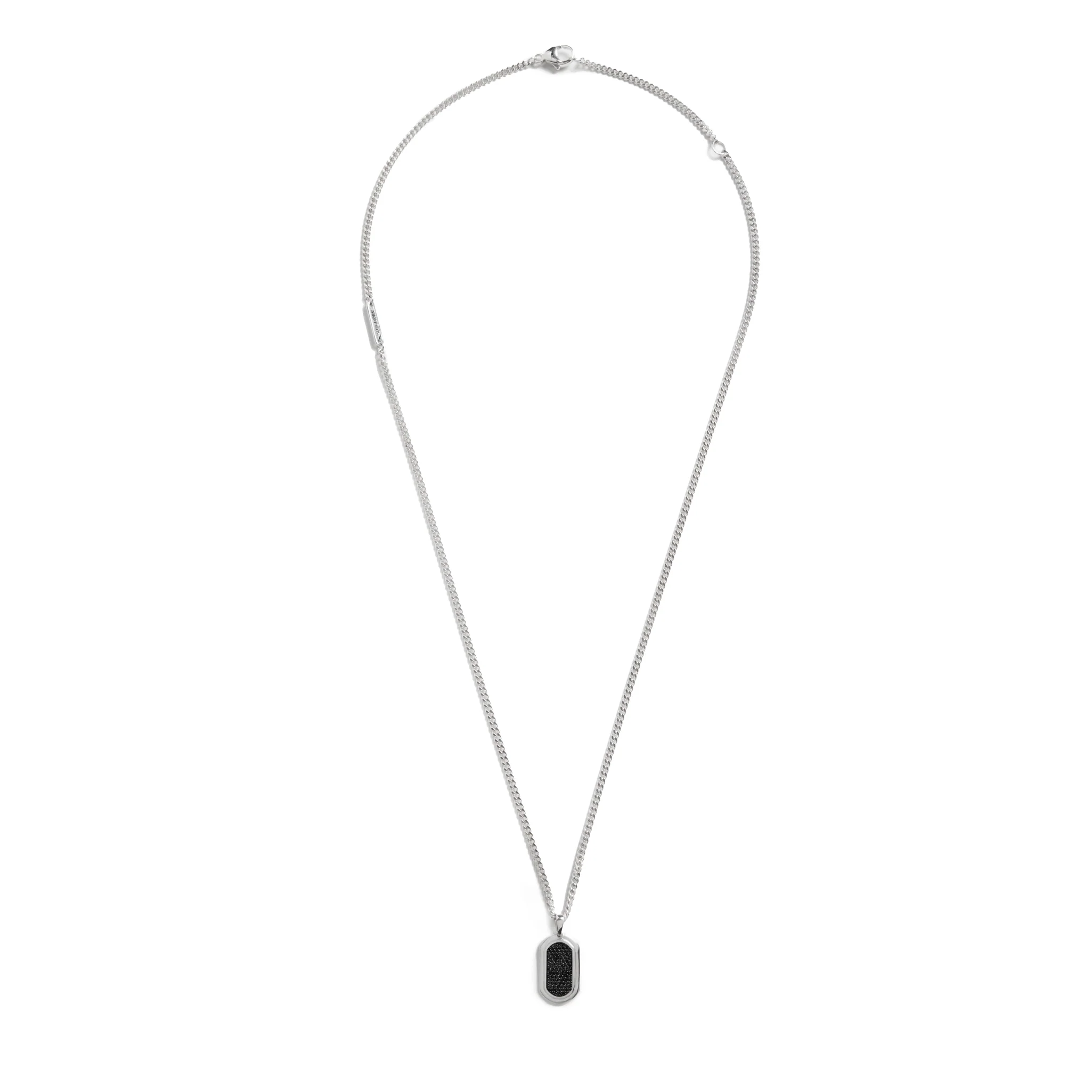 Black Diamond Pave Tag Necklace - Image 2