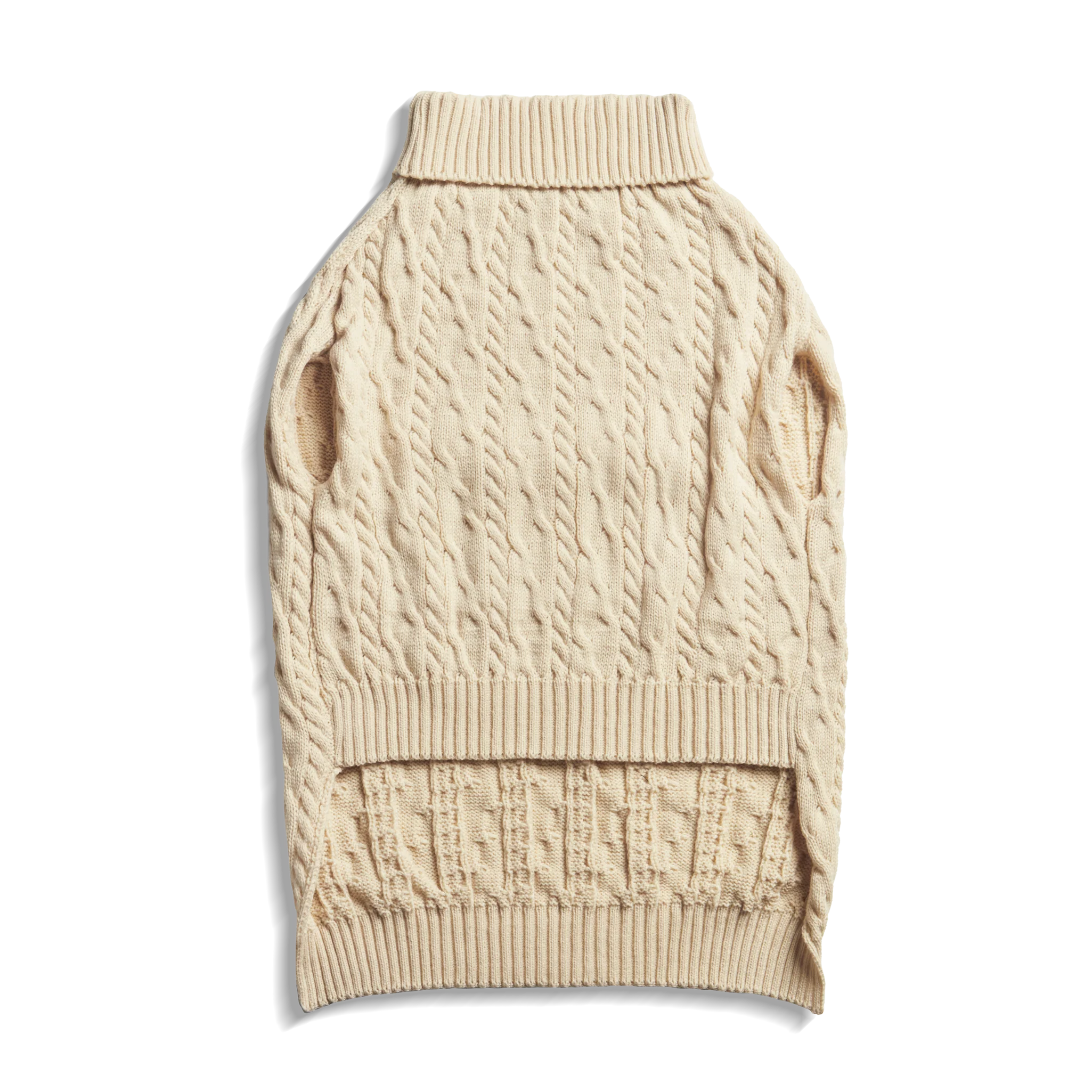 Cable Knit Dog Sweater - Ivory - Image 4