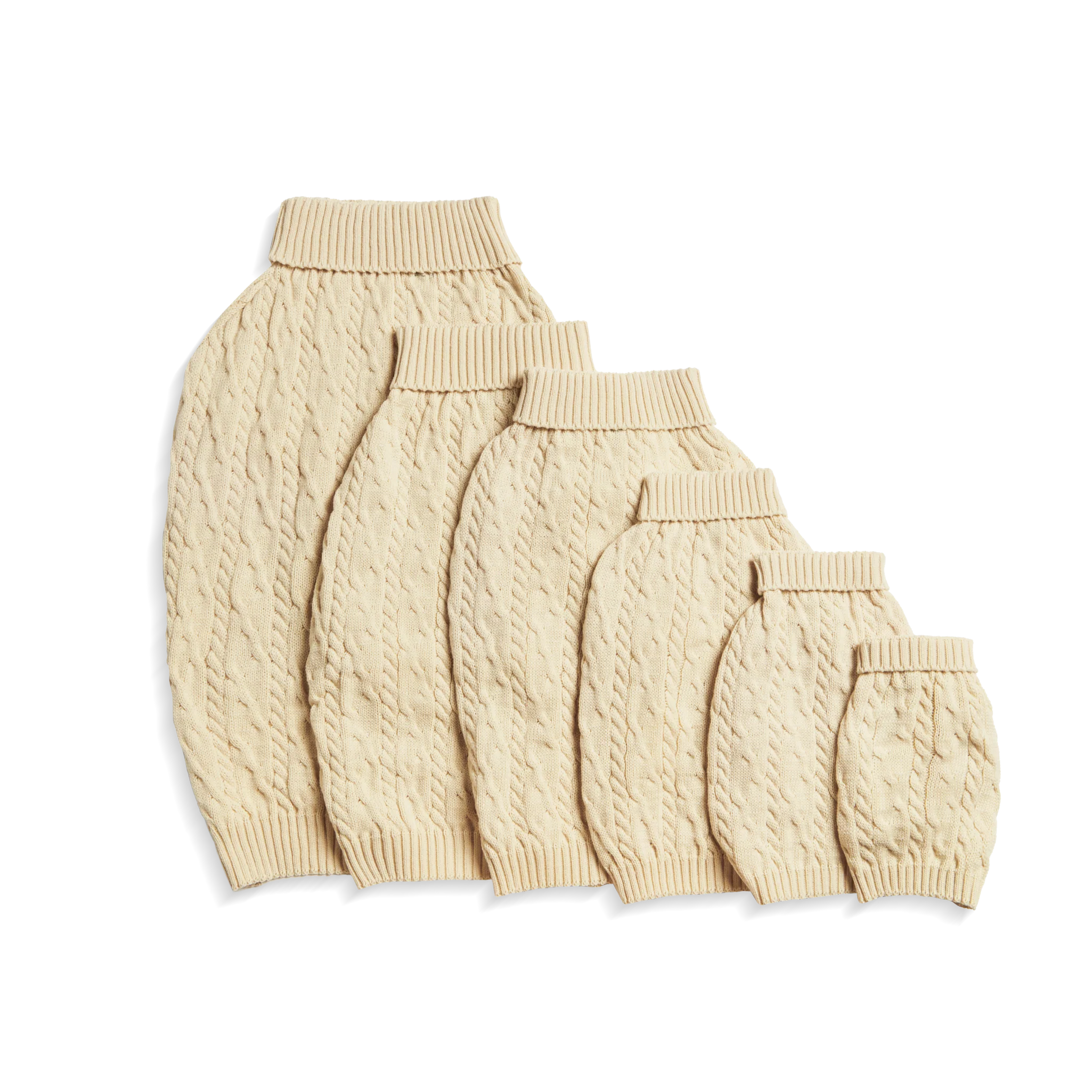 Cable Knit Dog Sweater - Ivory - Image 6