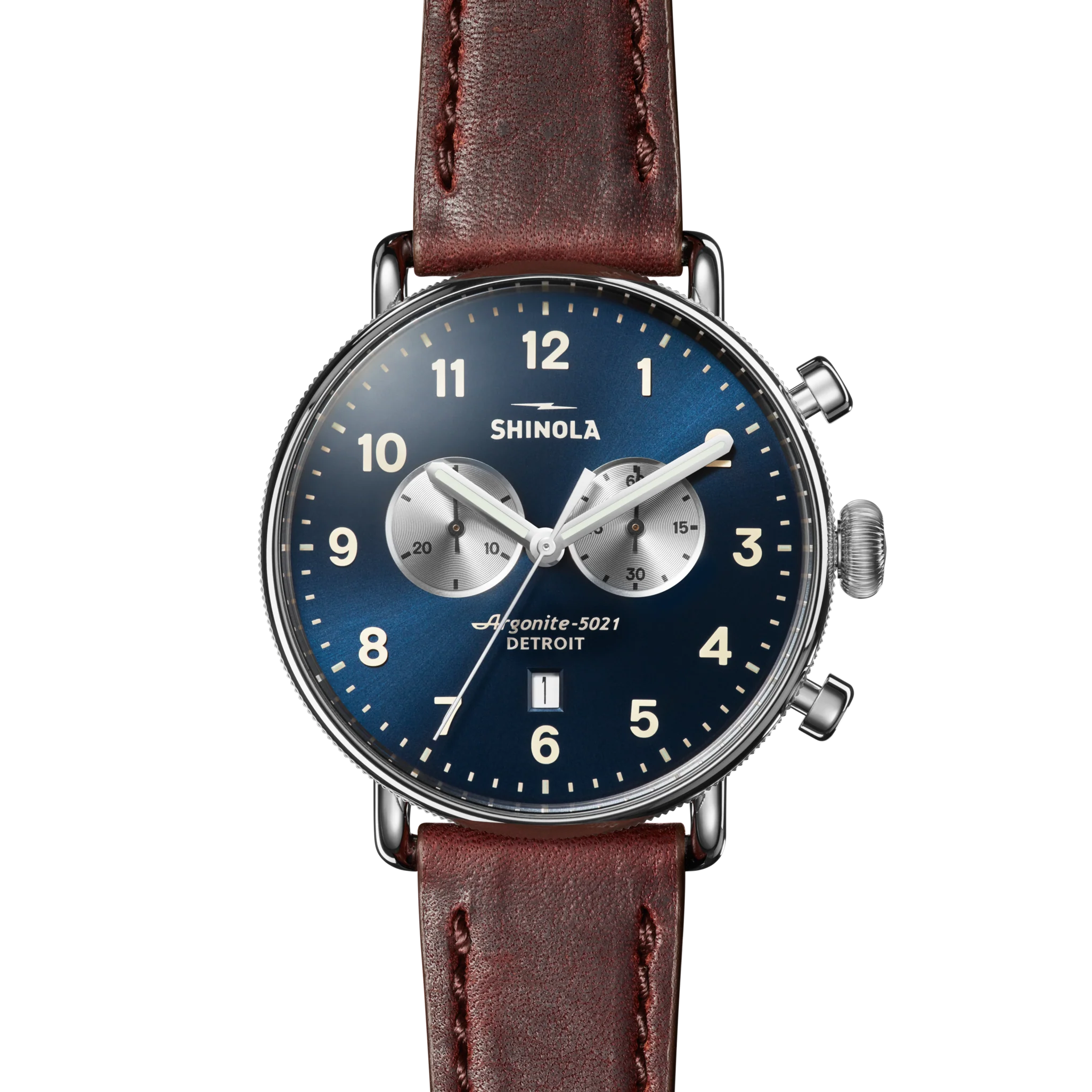 Canfield Chronograph Watch - Cattail Leather Strap - Image 6