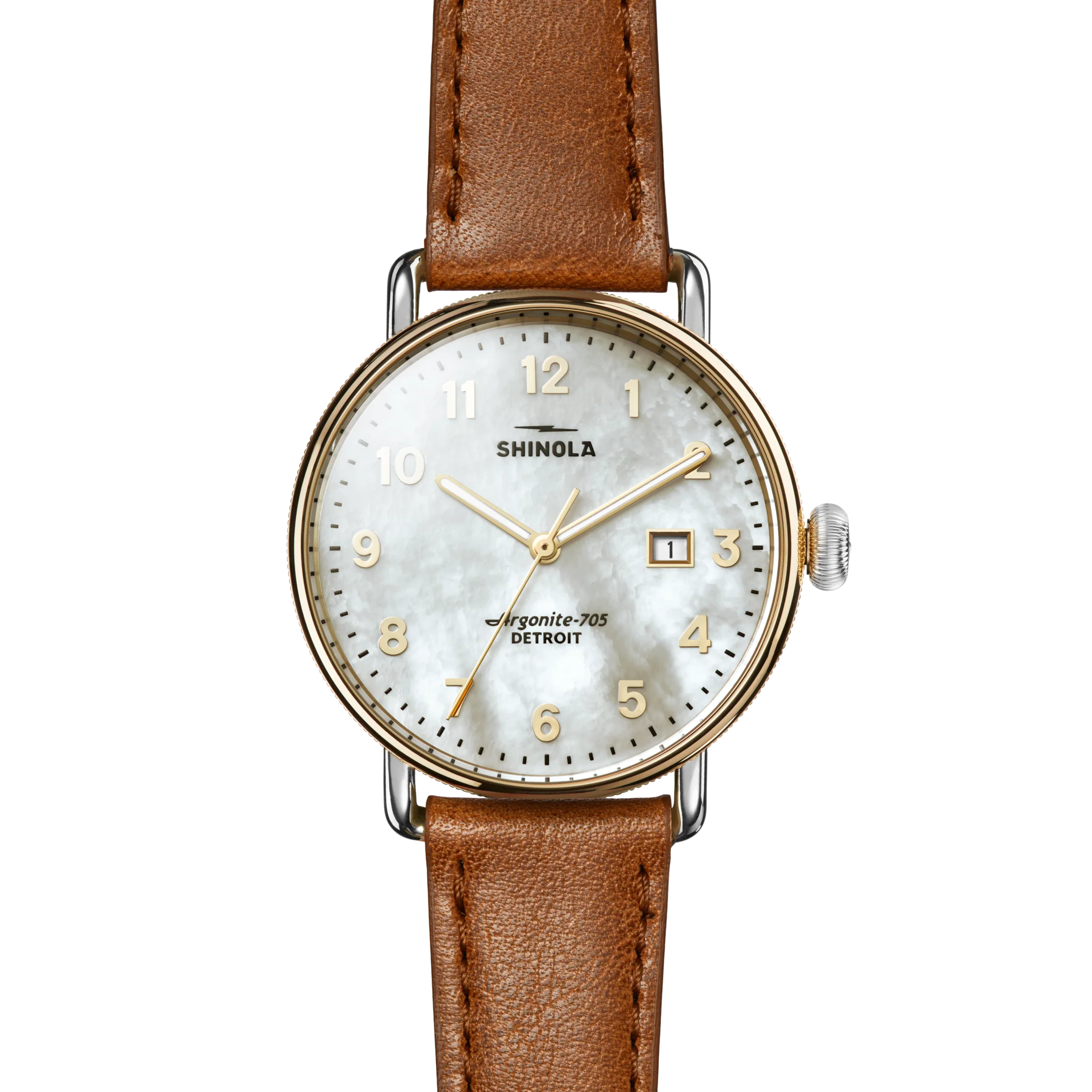 Canfield Watch -  MOP Tan Leather Strap - Image 6