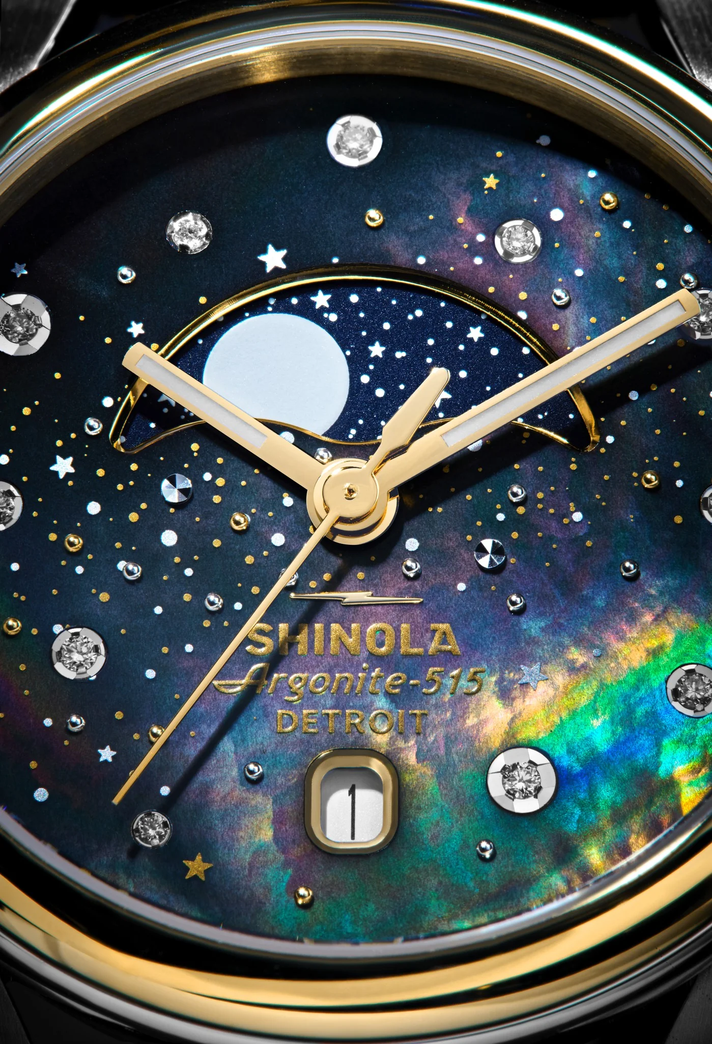 Celestial Derby Watch - Black Mother of Pearl Diamond - Image 3
