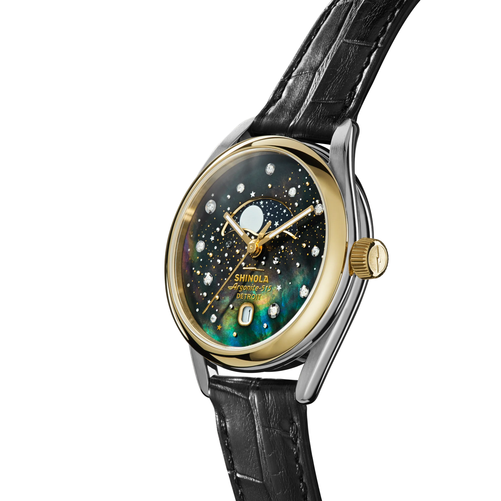Celestial Derby Watch - Black Mother of Pearl Diamond - Image 4