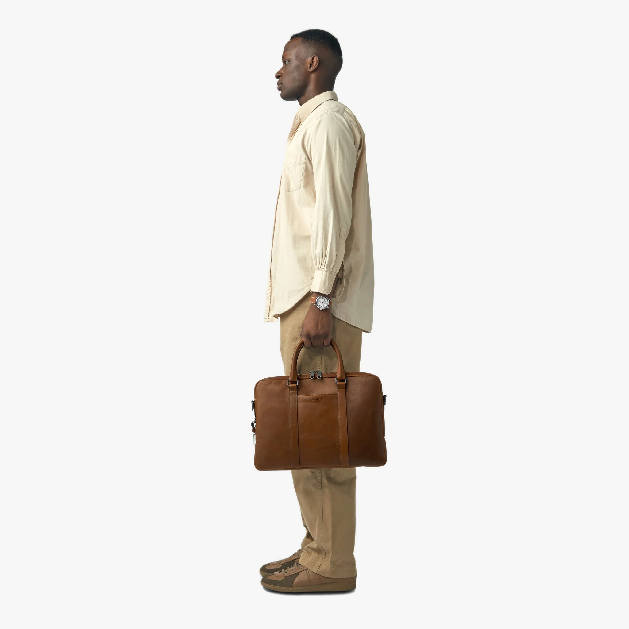Computer Briefcase - Medium Brown - Image 10