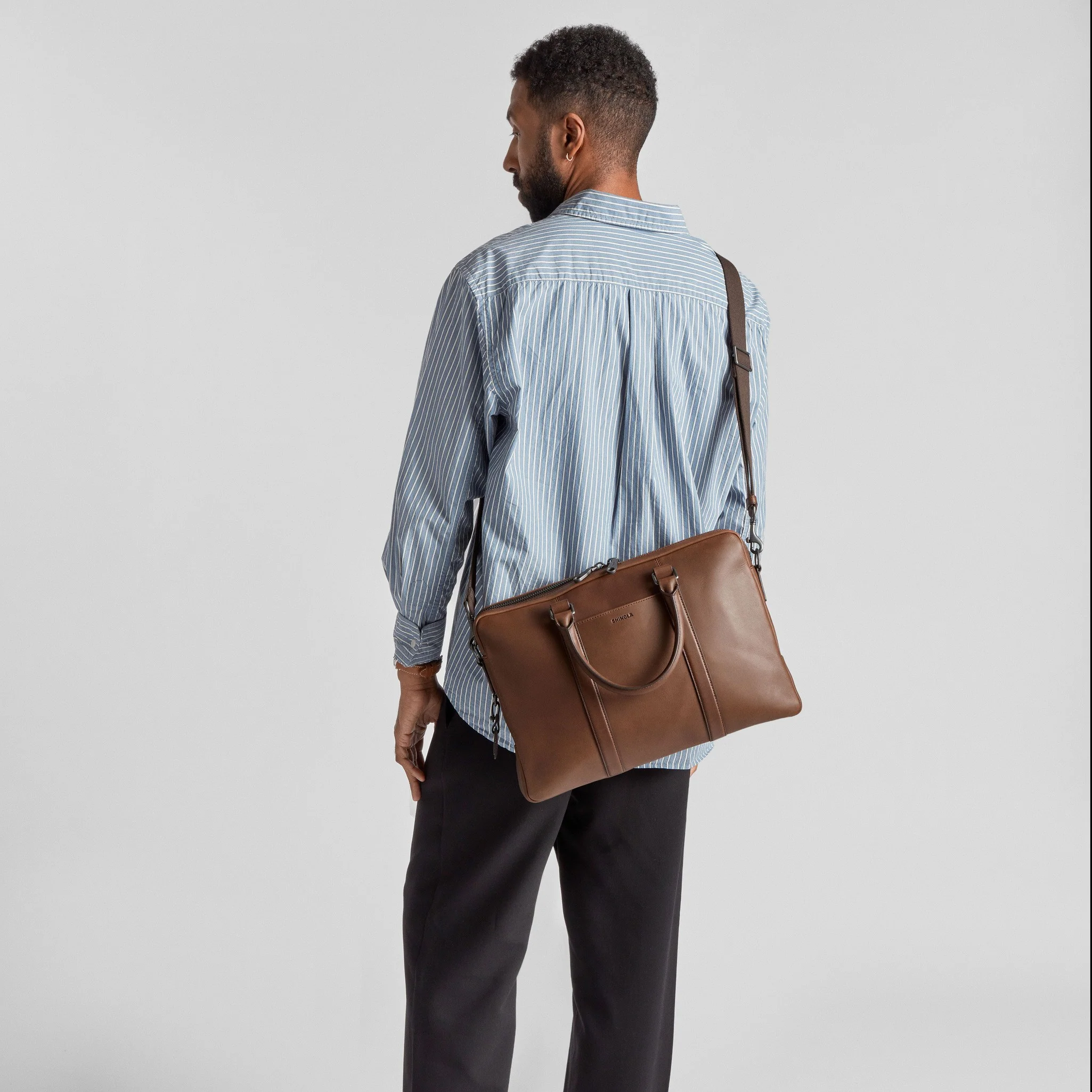 Computer Briefcase - Medium Brown - Image 6