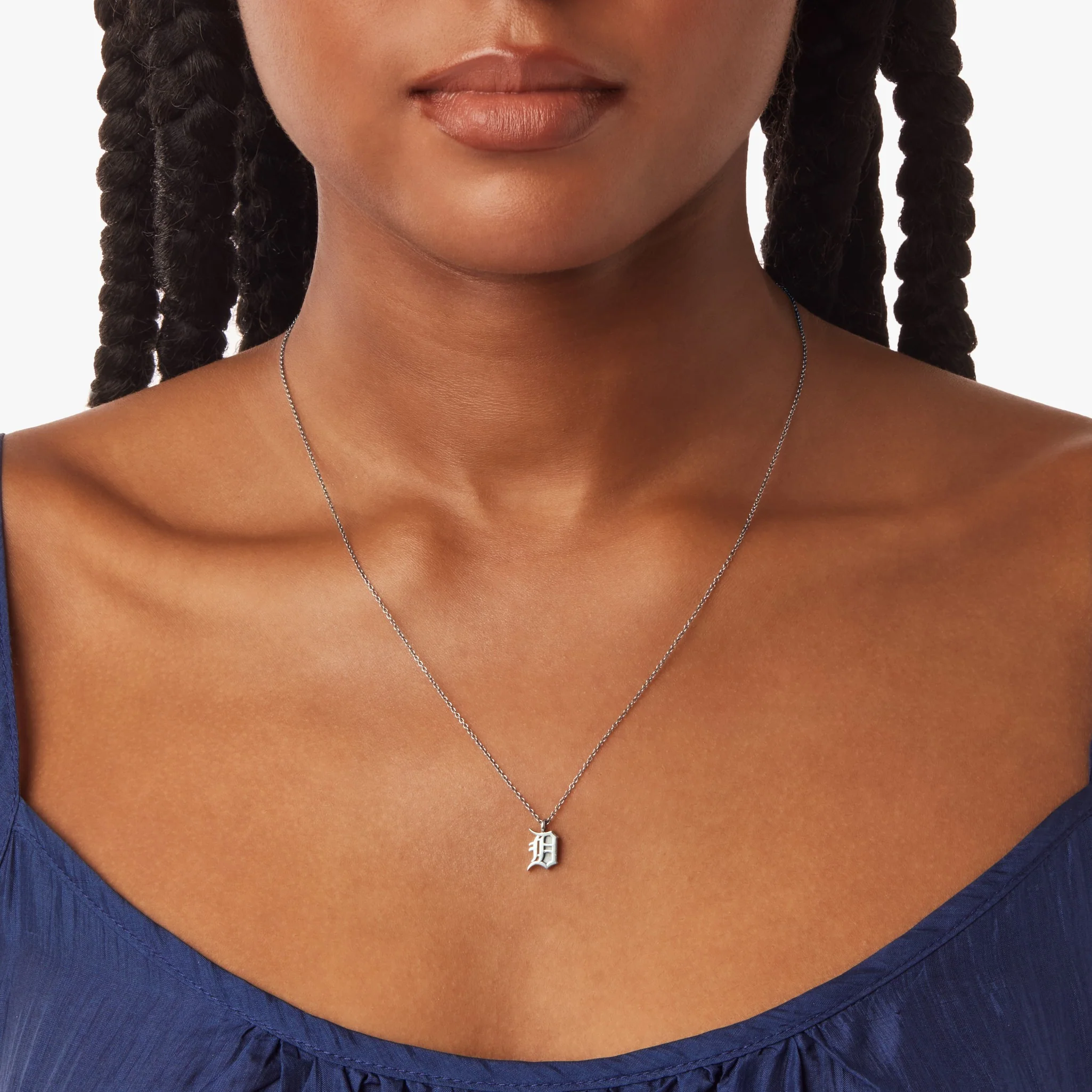 Detroit "D" Charm Necklace - Sterling Silver - Image 2