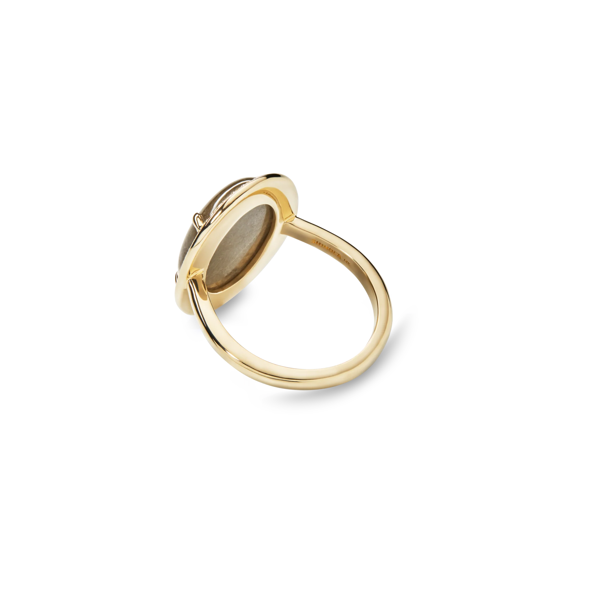 Diamond Pave Oval Petoskey Ring - Yellow Gold - Image 3